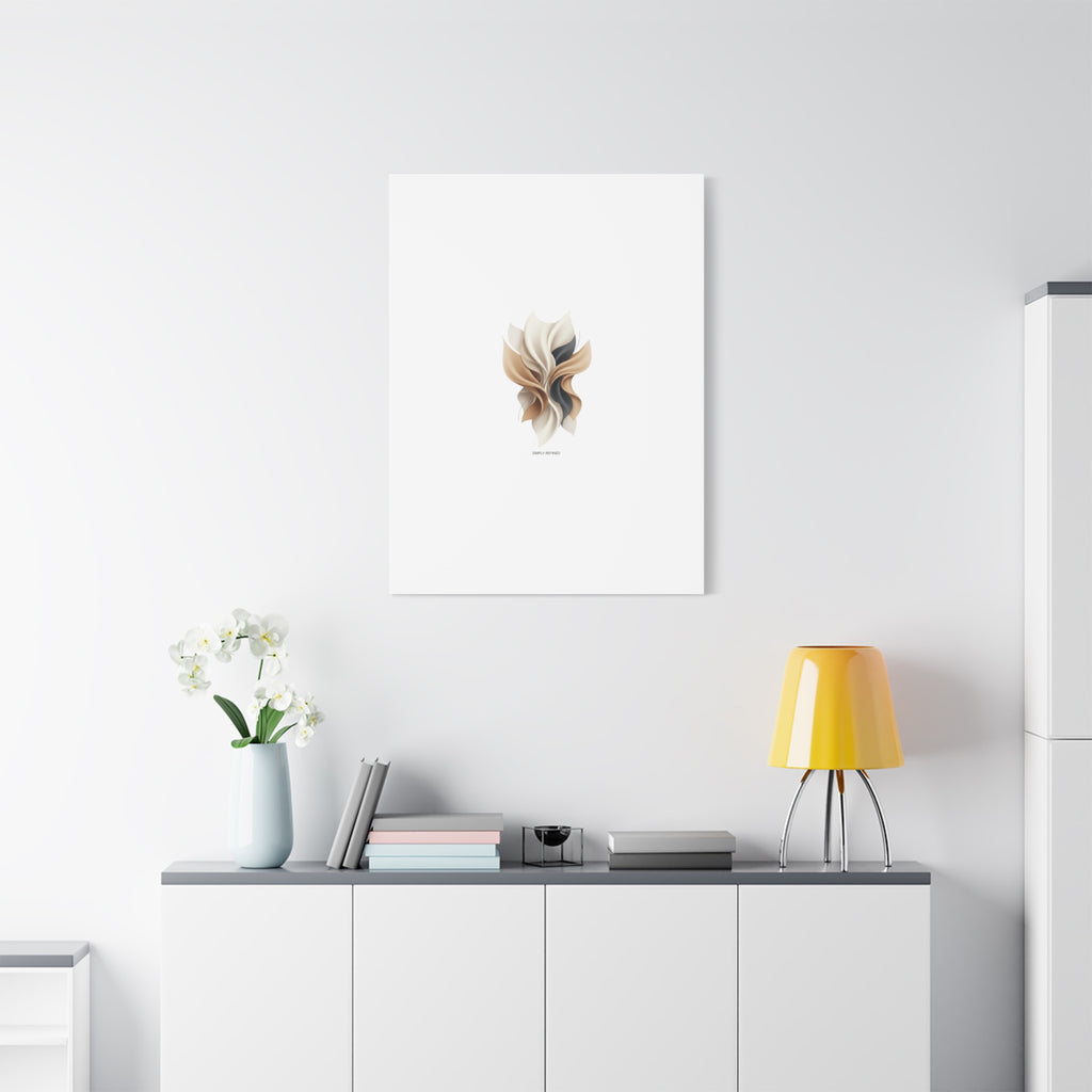 Neutral Abstract Bloom Canvas, Matte Stretched Canvas | Quiet Luxury, Minimalist Wall Art