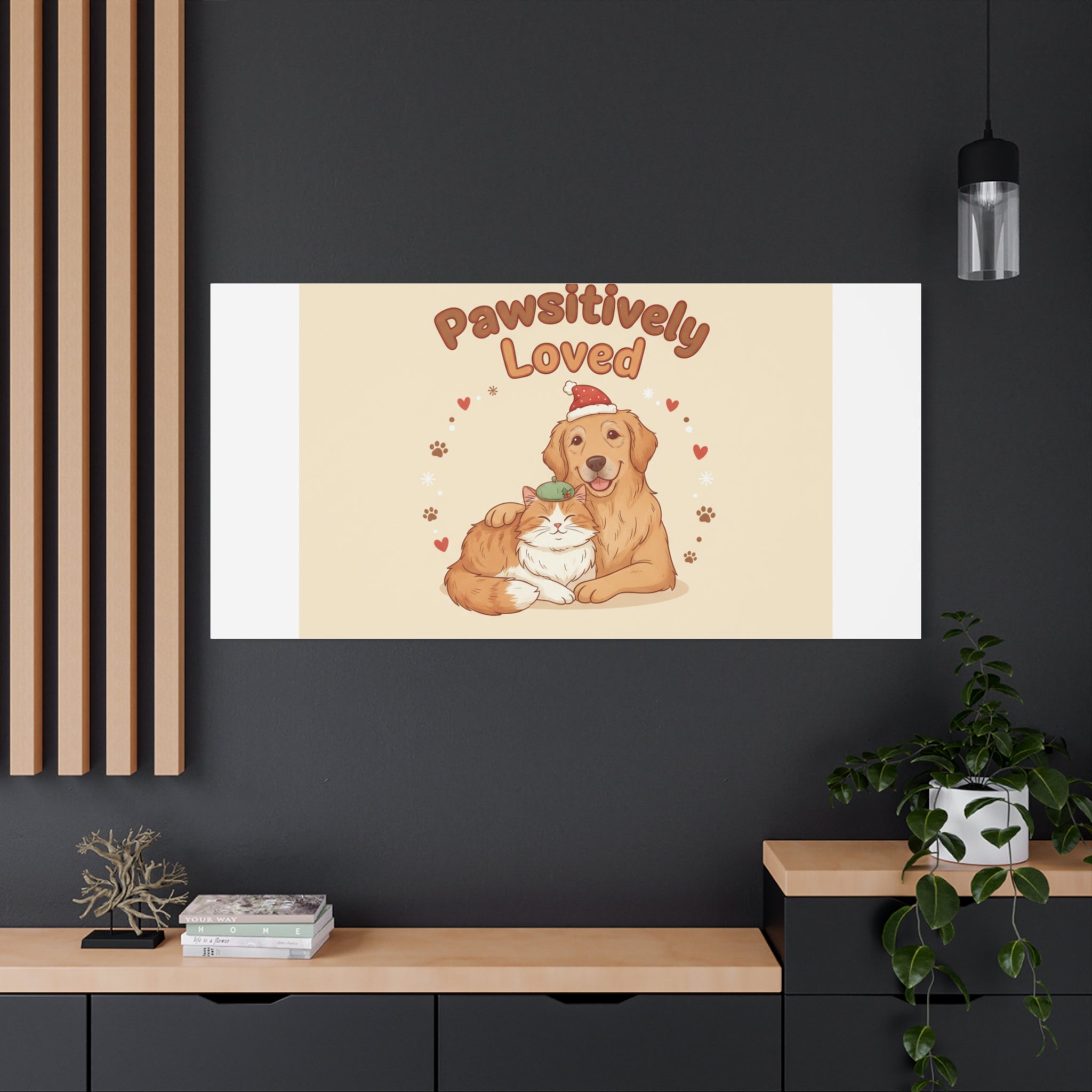 Pawsitively Loved Canvas, Pet Holiday Wall Art | Senior Dog Christmas Decor