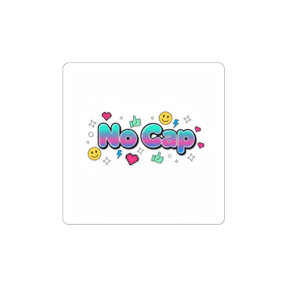No Cap Sticker | Gen-Z Slang, Meme Aesthetic, Cute Glossy Kiss-Cut