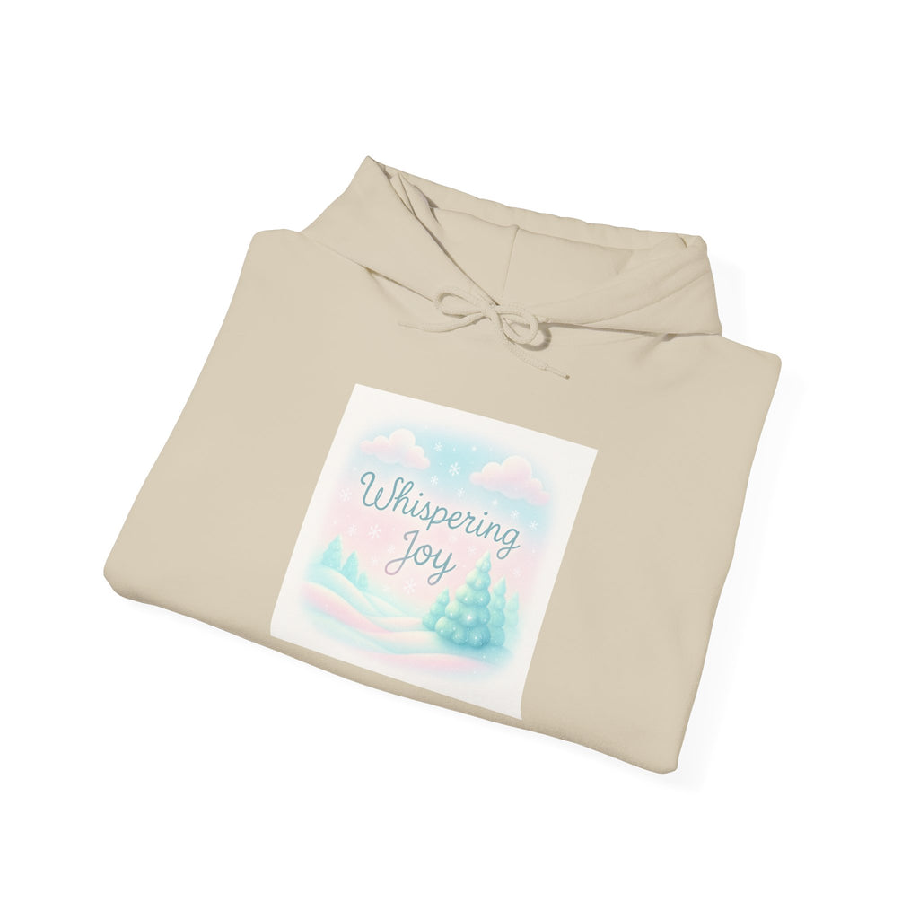 Whispering Joy Hoodie — Pastel Winter Scene Christmas Sweatshirt