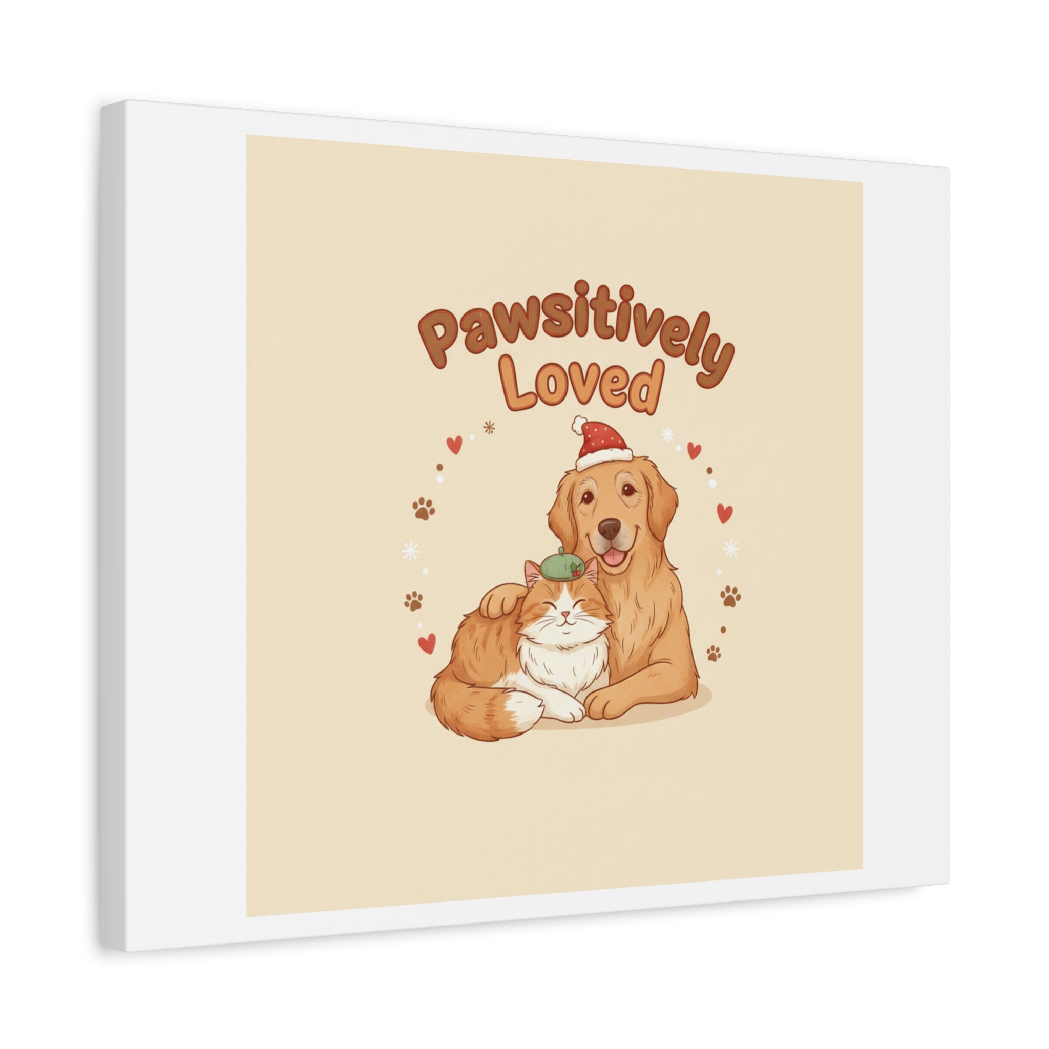 Pawsitively Loved Canvas, Pet Holiday Wall Art | Senior Dog Christmas Decor
