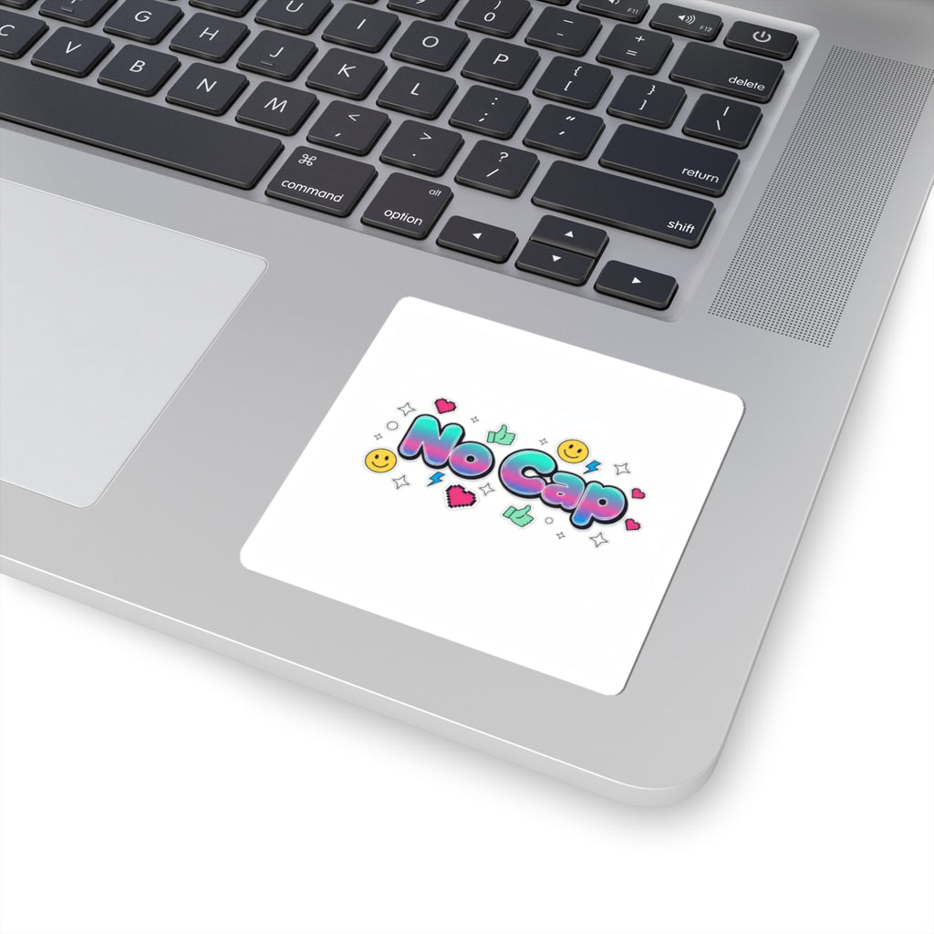 No Cap Sticker | Gen-Z Slang, Meme Aesthetic, Cute Glossy Kiss-Cut