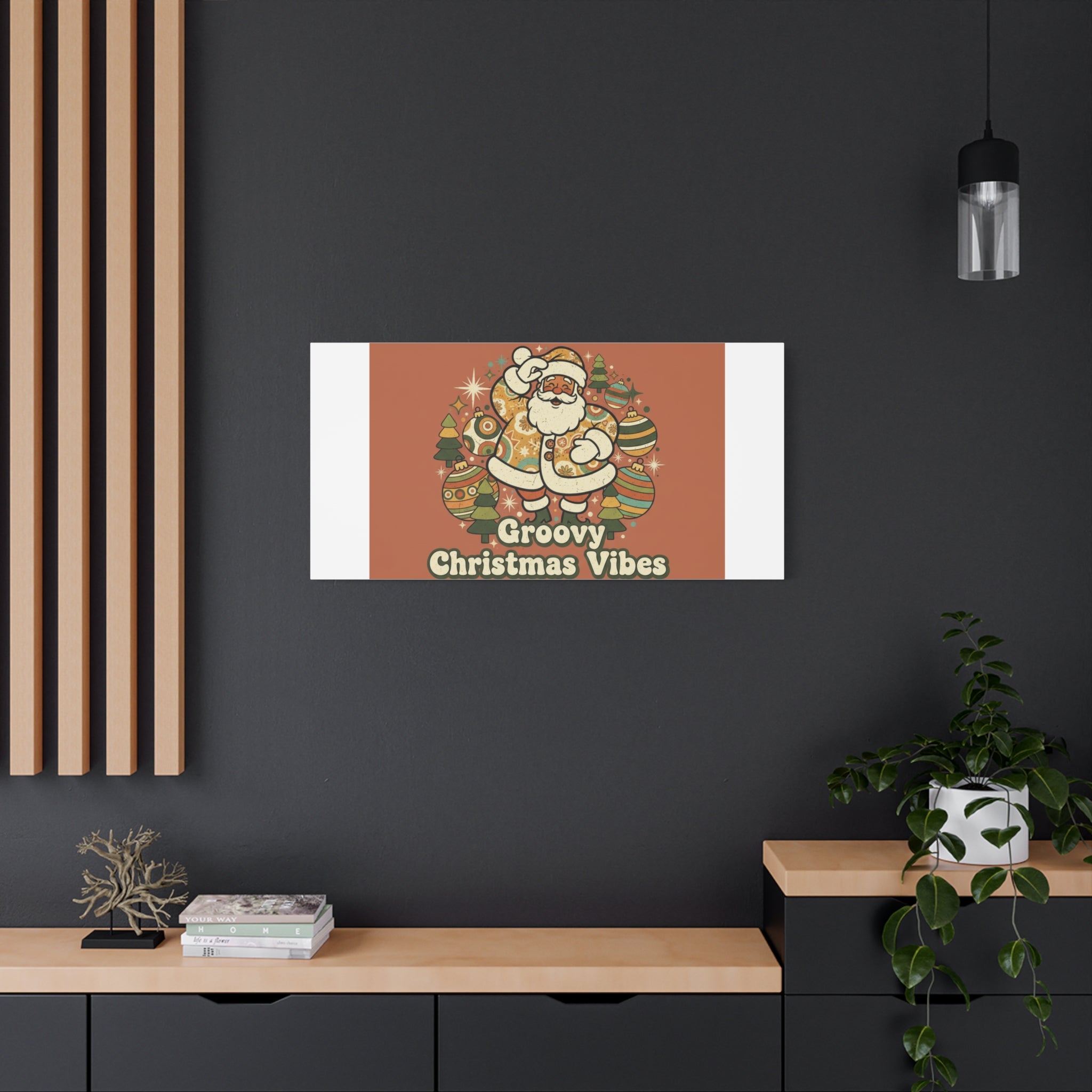 Groovy Christmas Vibes Canvas | 1970s Retro Holiday Art, Vintage Noel