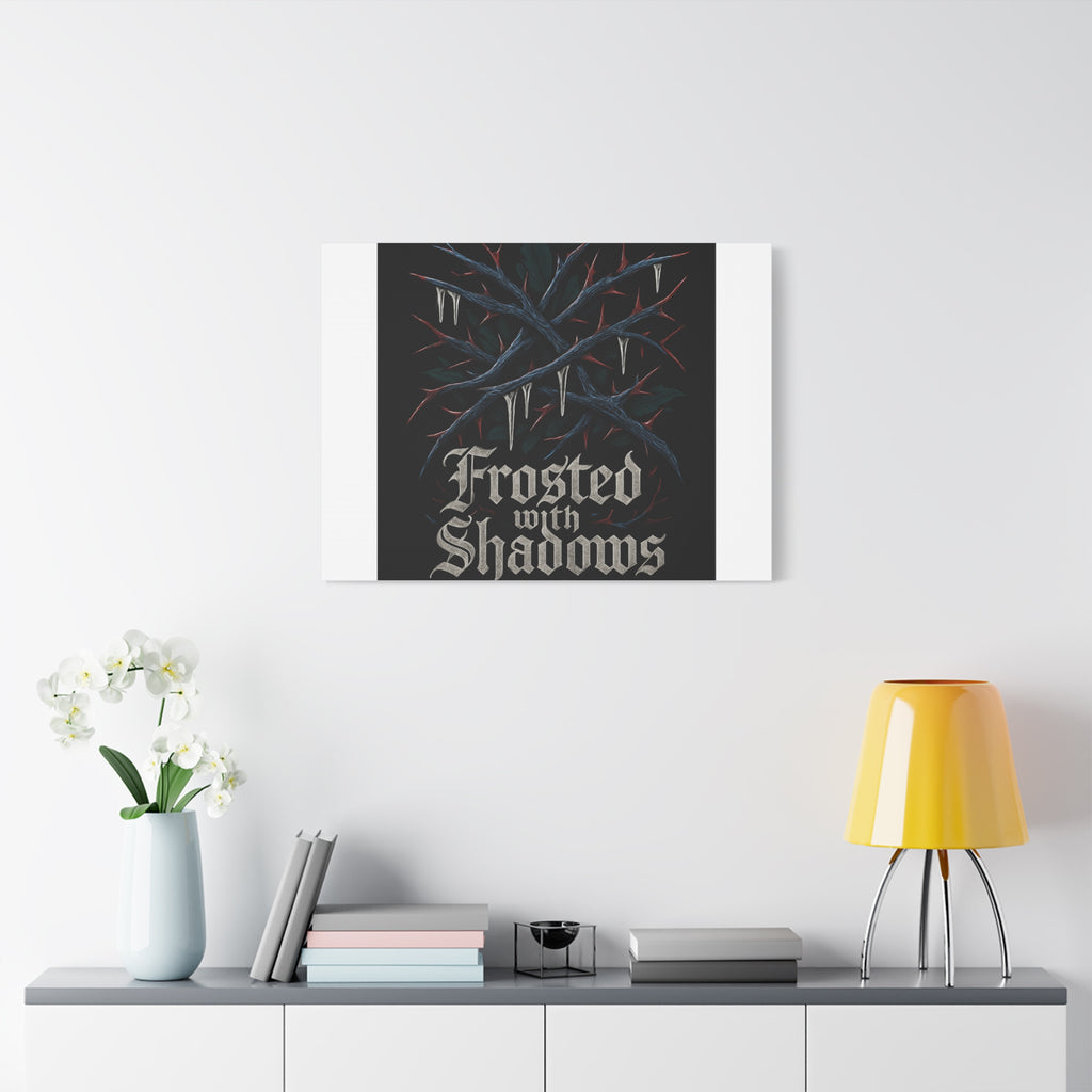 Frosted With Shadows Canvas Art — Gothic Winter Icicle Wall Decor