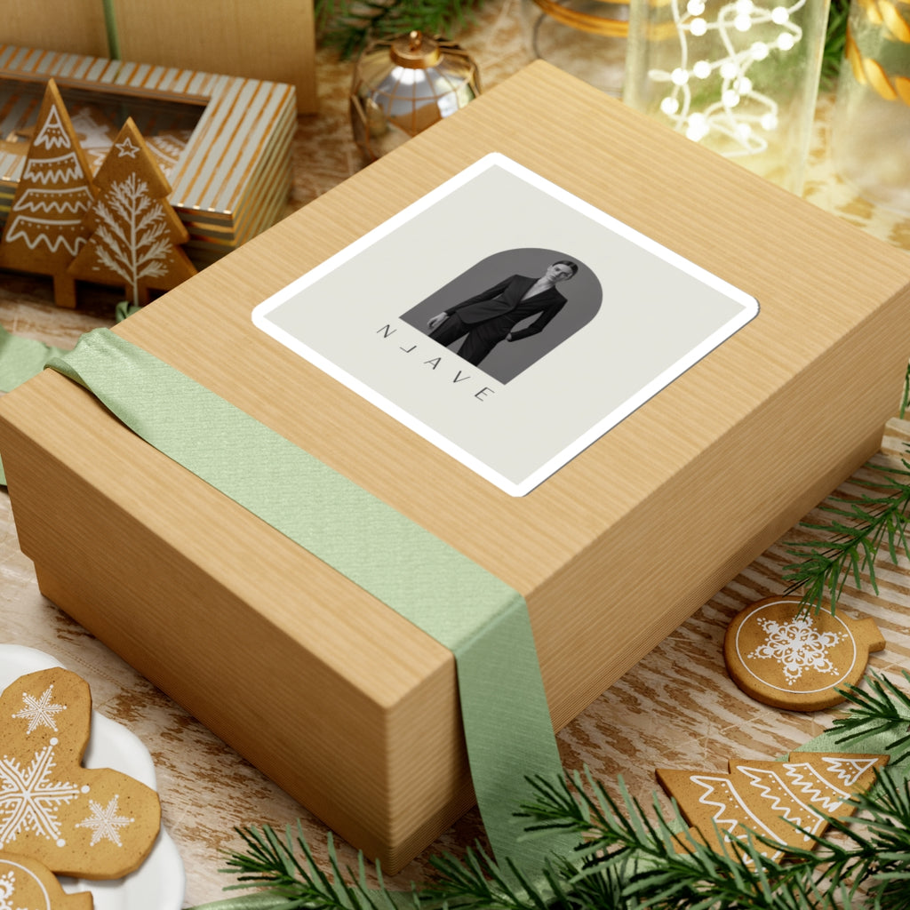 Monochrome Minimalist Portrait Kiss-Cut Sticker | Coordinated Monochrome Set, Tonal Aesthetic