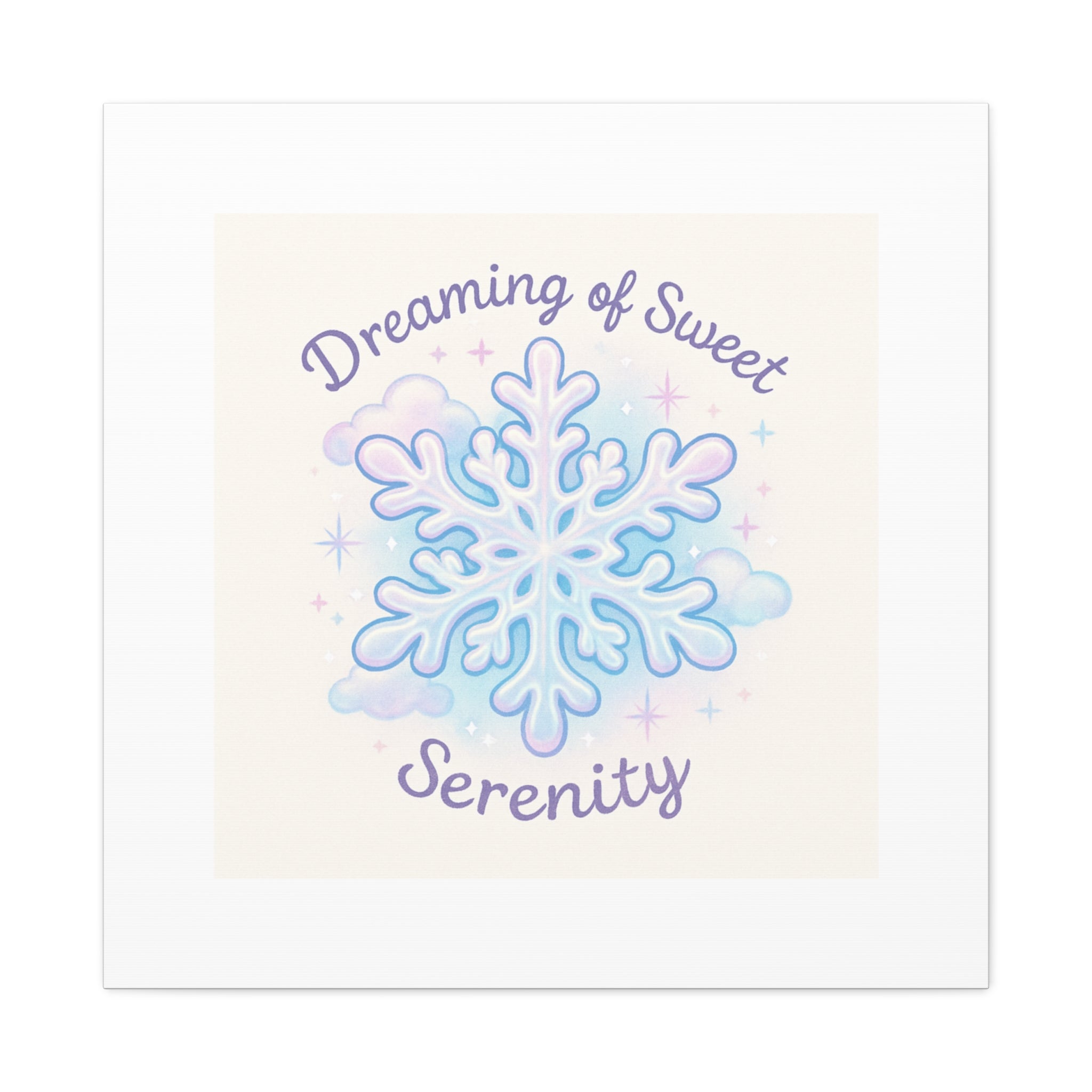 Canvas Wall Art - "Dreaming of Sweet Serenity" Snowflake Illustration