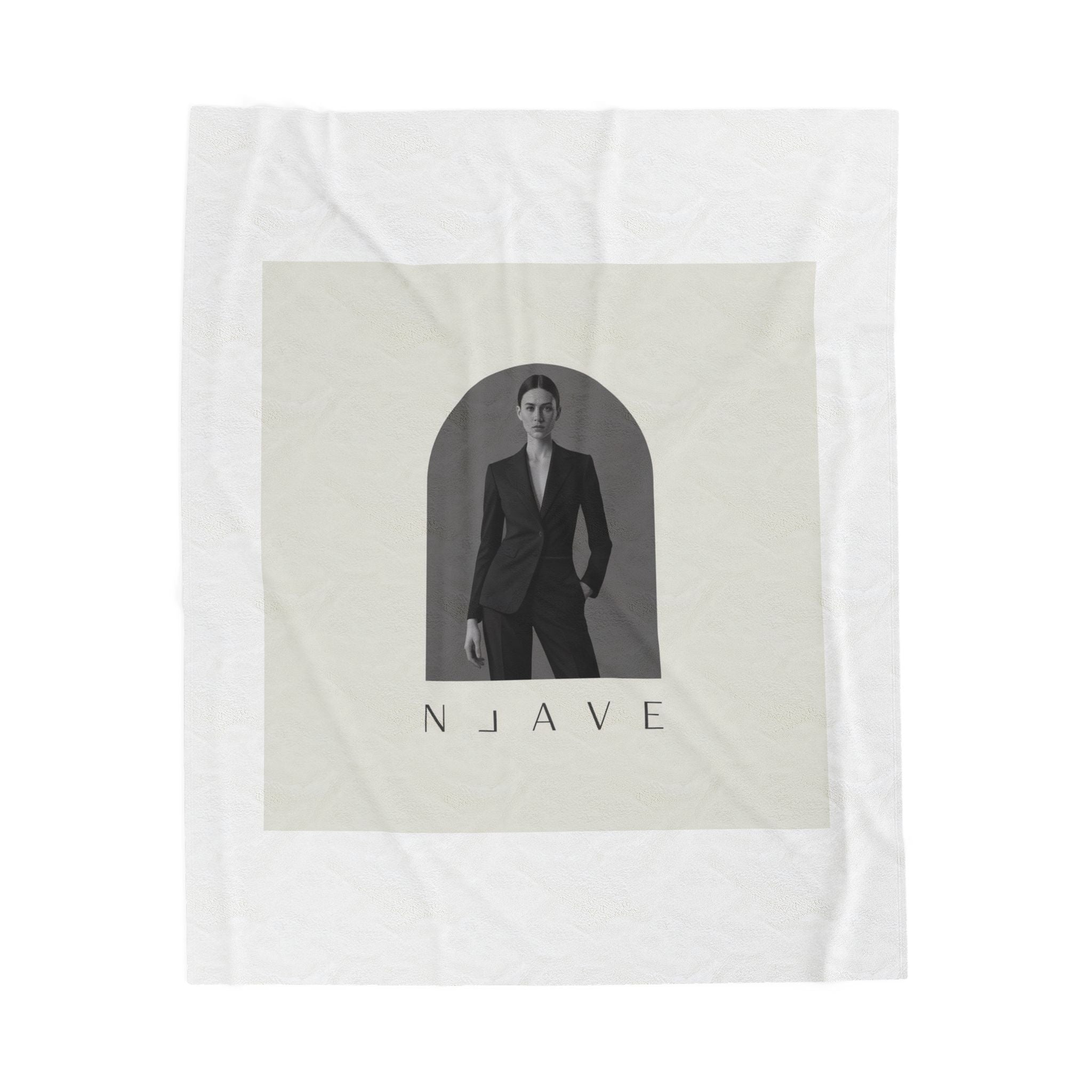 Minimal Monochrome Portrait Velveteen Plush Blanket | Tonal Loungewear Aesthetic