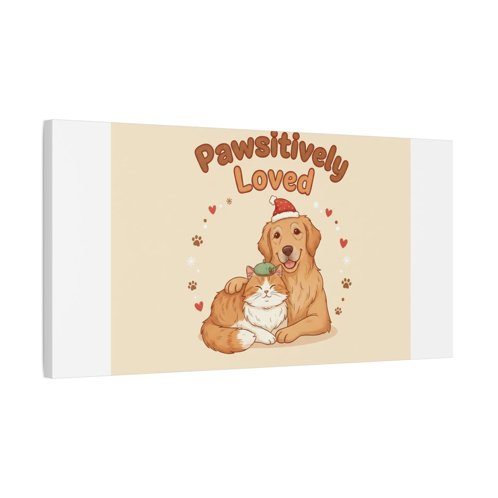 Pawsitively Loved Canvas, Pet Holiday Wall Art | Senior Dog Christmas Decor