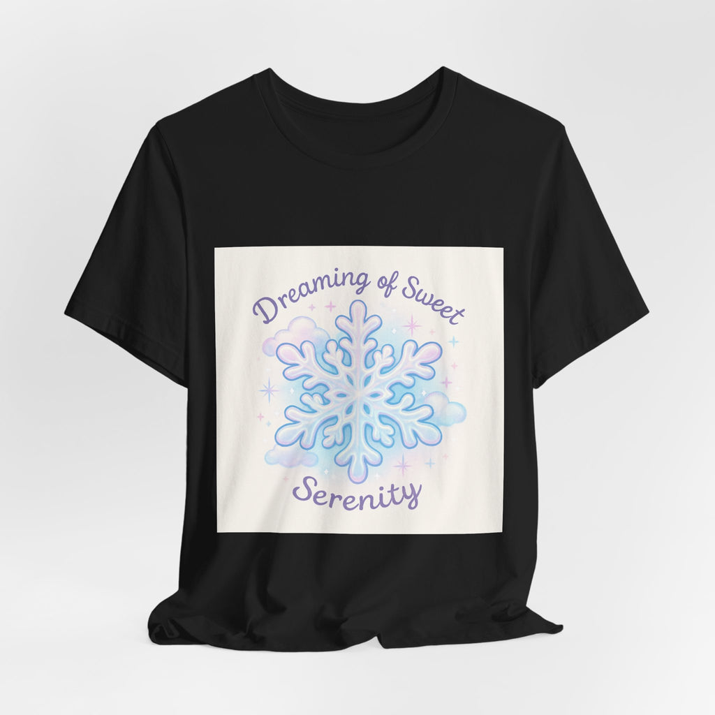 T-Shirt "Dreaming of Sweet Serenity" Snowflake Graphic