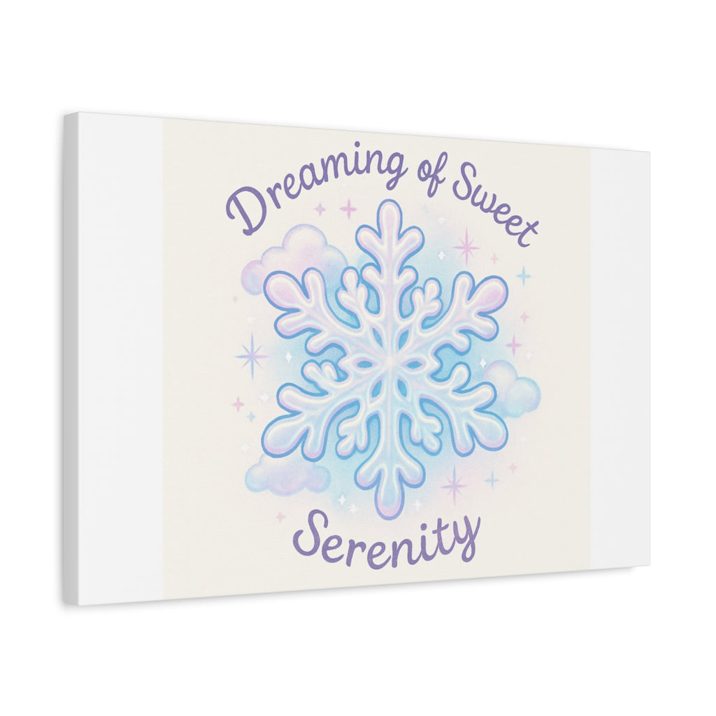 Canvas Wall Art - "Dreaming of Sweet Serenity" Snowflake Illustration
