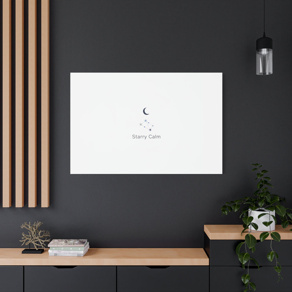 Starry Calm Moon & Constellation Canvas, minimal astrology art print