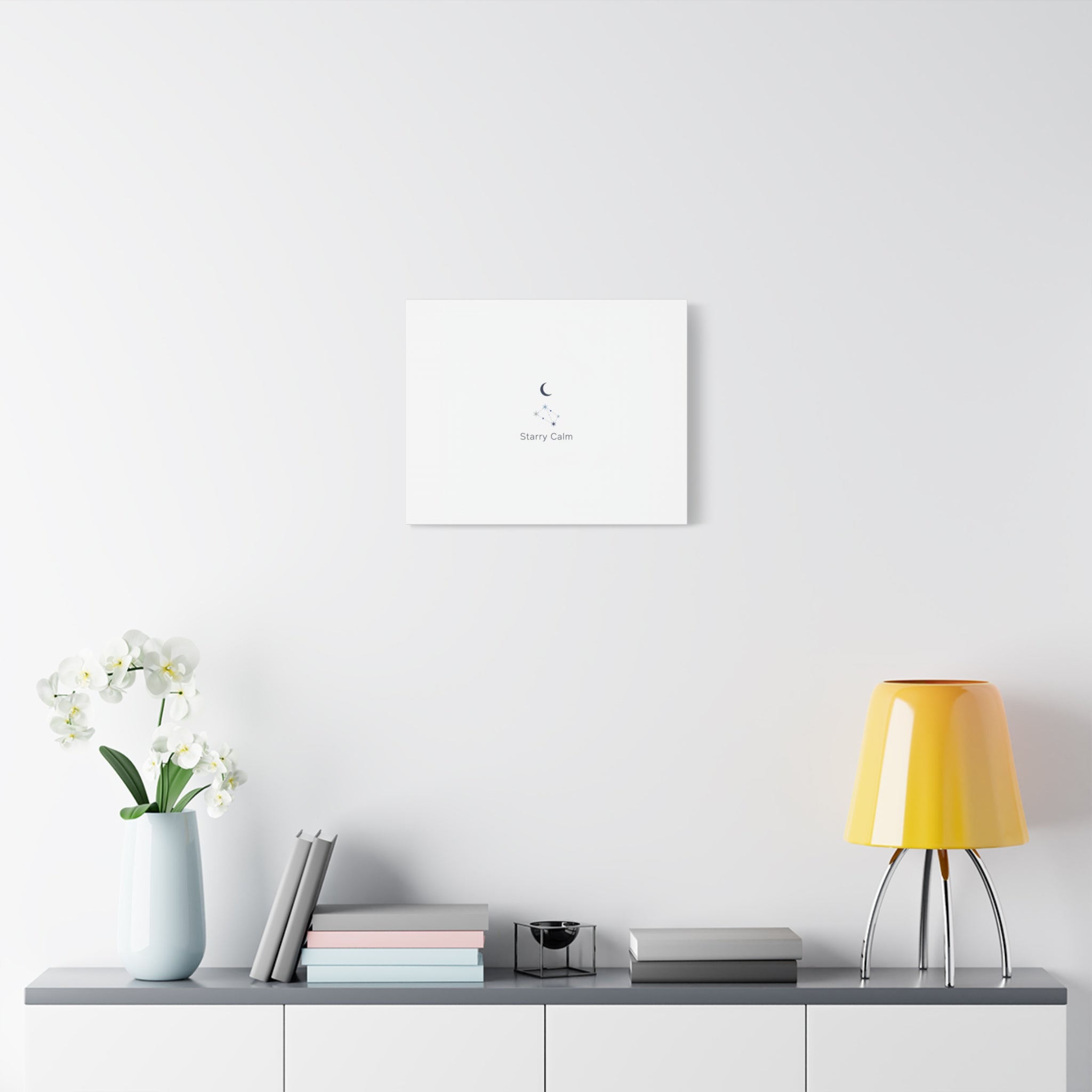 Starry Calm Moon & Constellation Canvas, minimal astrology art print