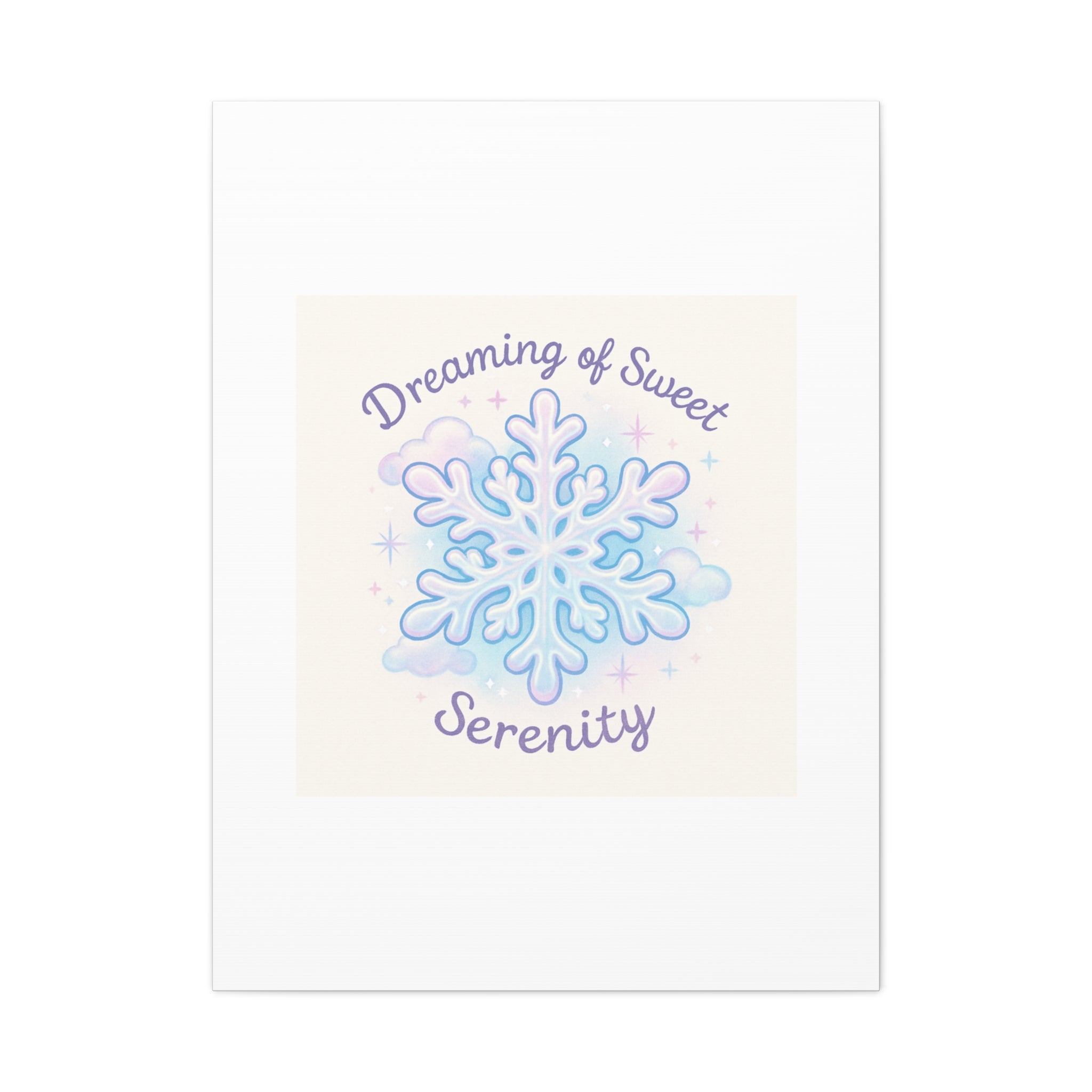 Canvas Wall Art - "Dreaming of Sweet Serenity" Snowflake Illustration