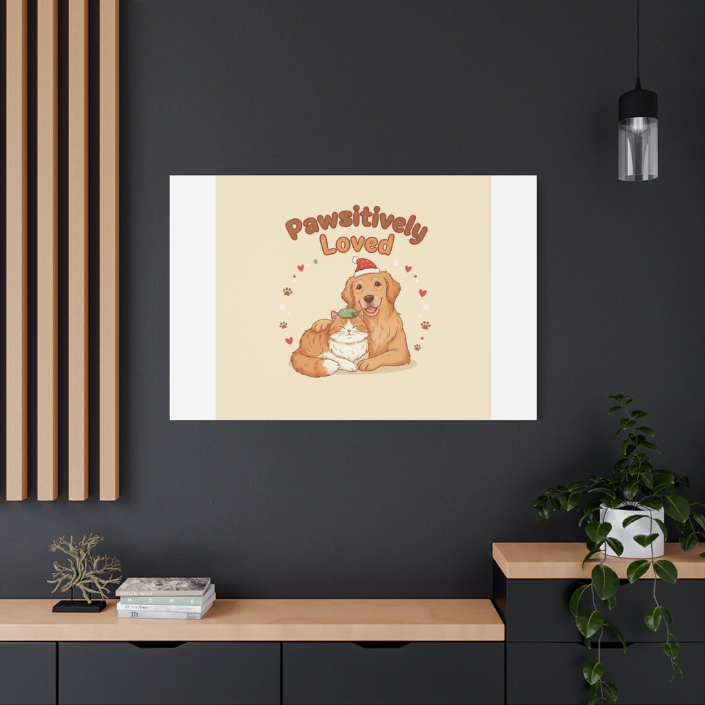 Pawsitively Loved Canvas, Pet Holiday Wall Art | Senior Dog Christmas Decor