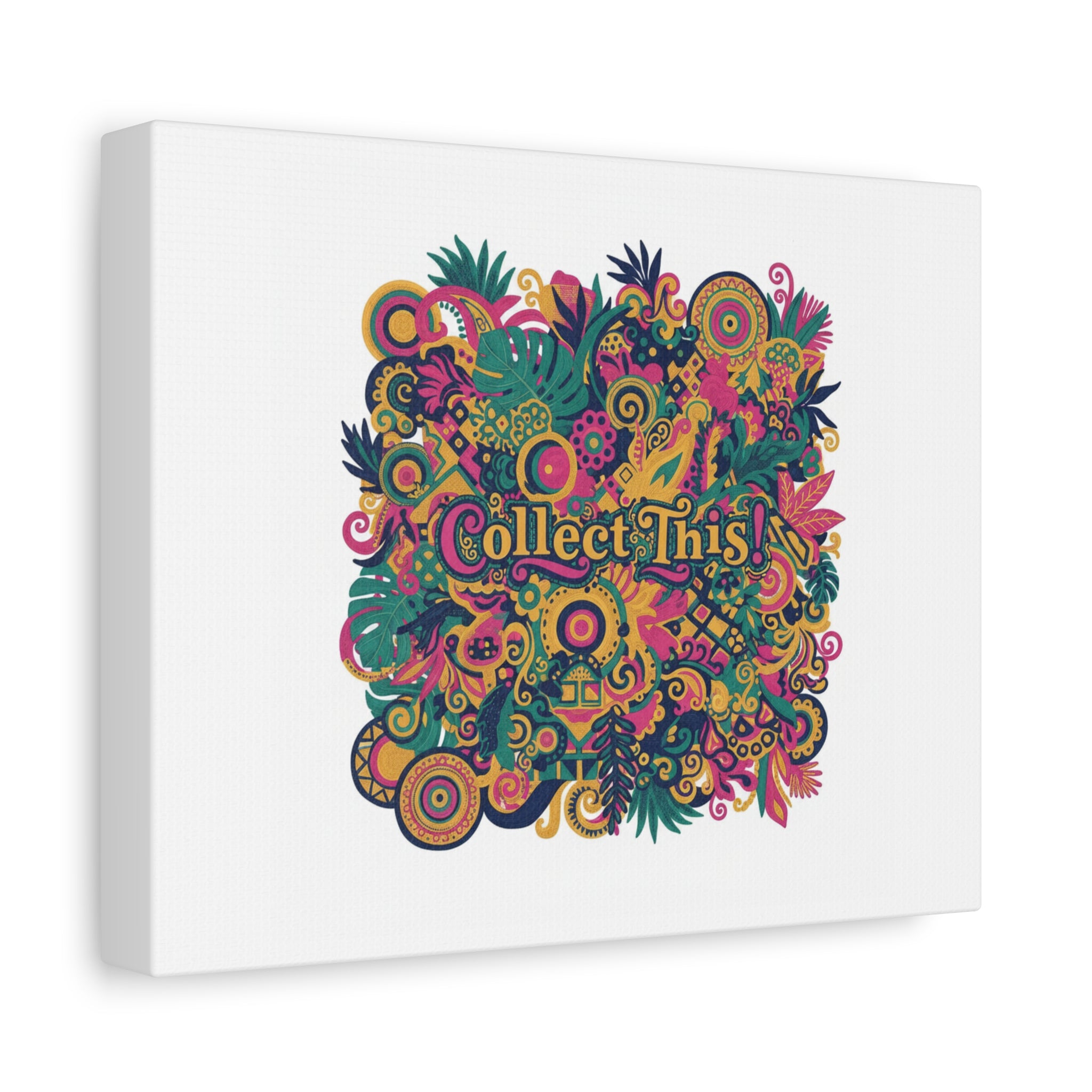 Collect This! Maximalist Floral Collage Canvas | Bold Boho Pattern, Colorful Ornament