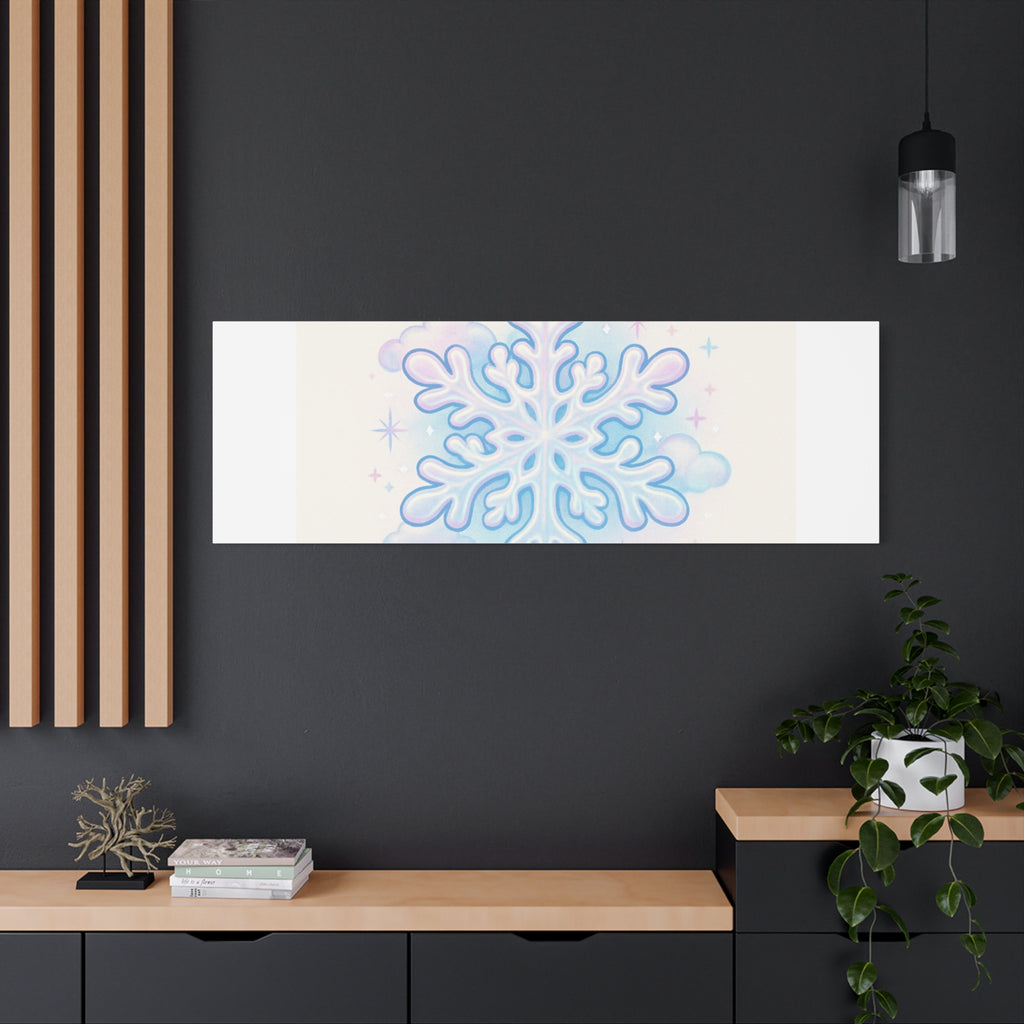 Canvas Wall Art - "Dreaming of Sweet Serenity" Snowflake Illustration