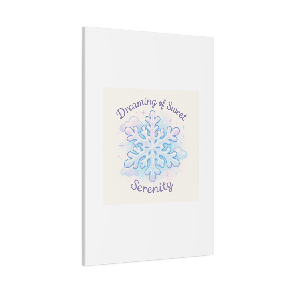 Canvas Wall Art - "Dreaming of Sweet Serenity" Snowflake Illustration