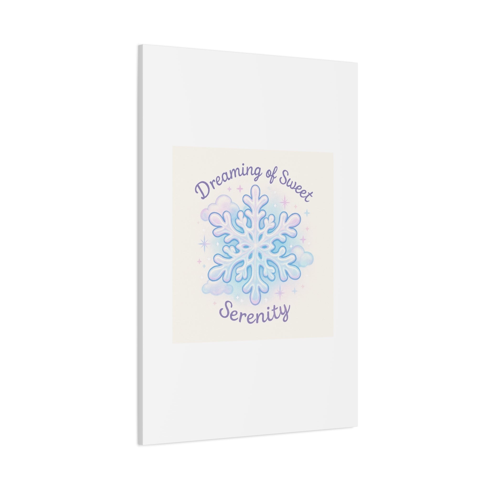Canvas Wall Art - "Dreaming of Sweet Serenity" Snowflake Illustration
