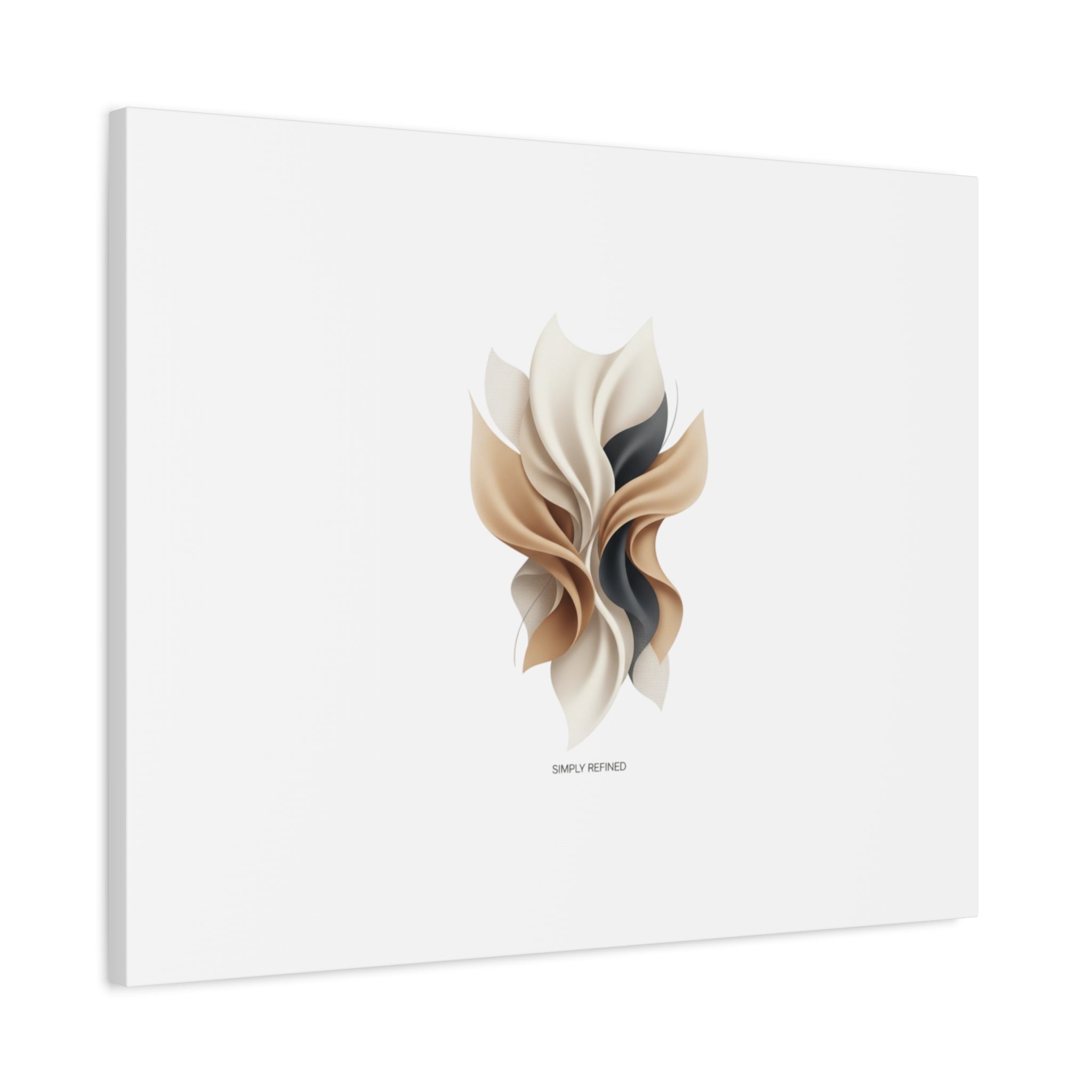 Neutral Abstract Bloom Canvas, Matte Stretched Canvas | Quiet Luxury, Minimalist Wall Art