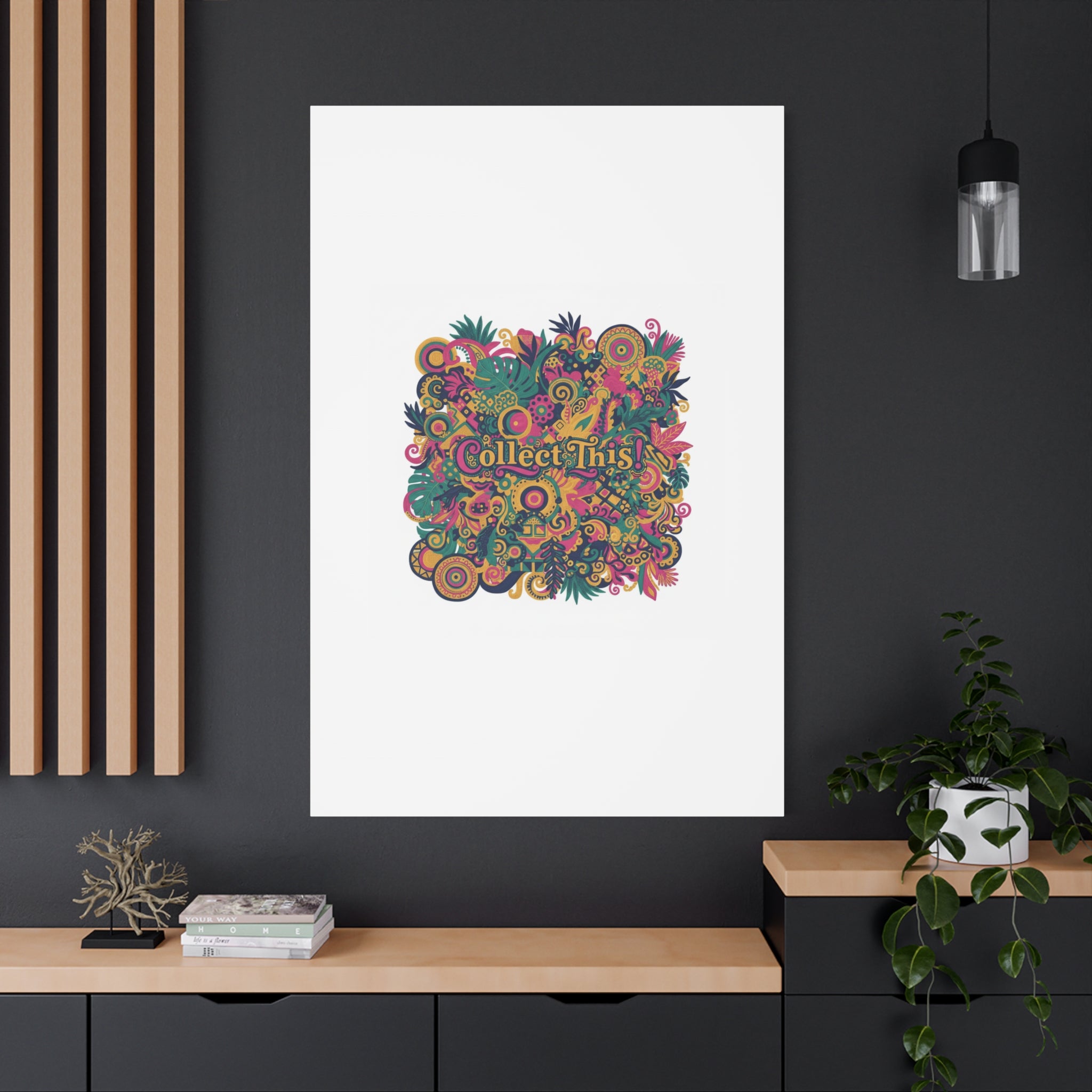 Collect This! Maximalist Floral Collage Canvas | Bold Boho Pattern, Colorful Ornament
