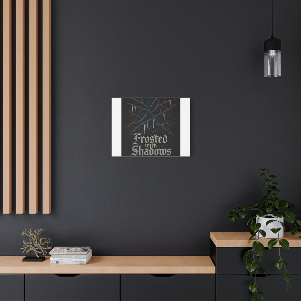 Frosted With Shadows Canvas Art — Gothic Winter Icicle Wall Decor