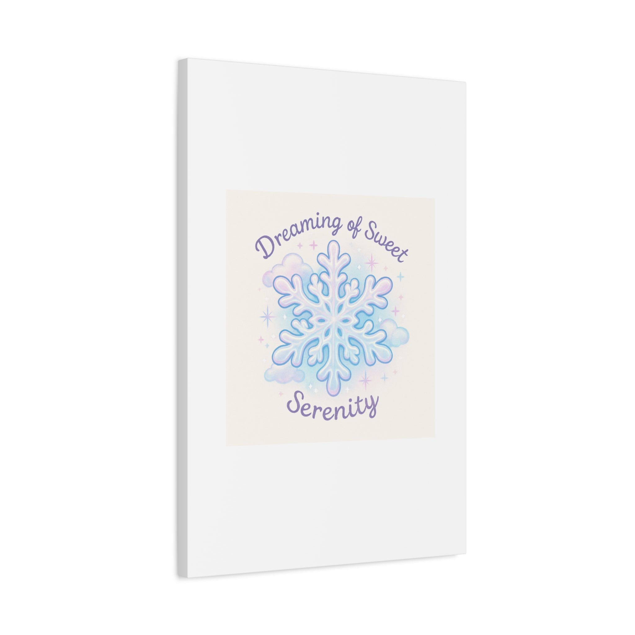 Canvas Wall Art - "Dreaming of Sweet Serenity" Snowflake Illustration