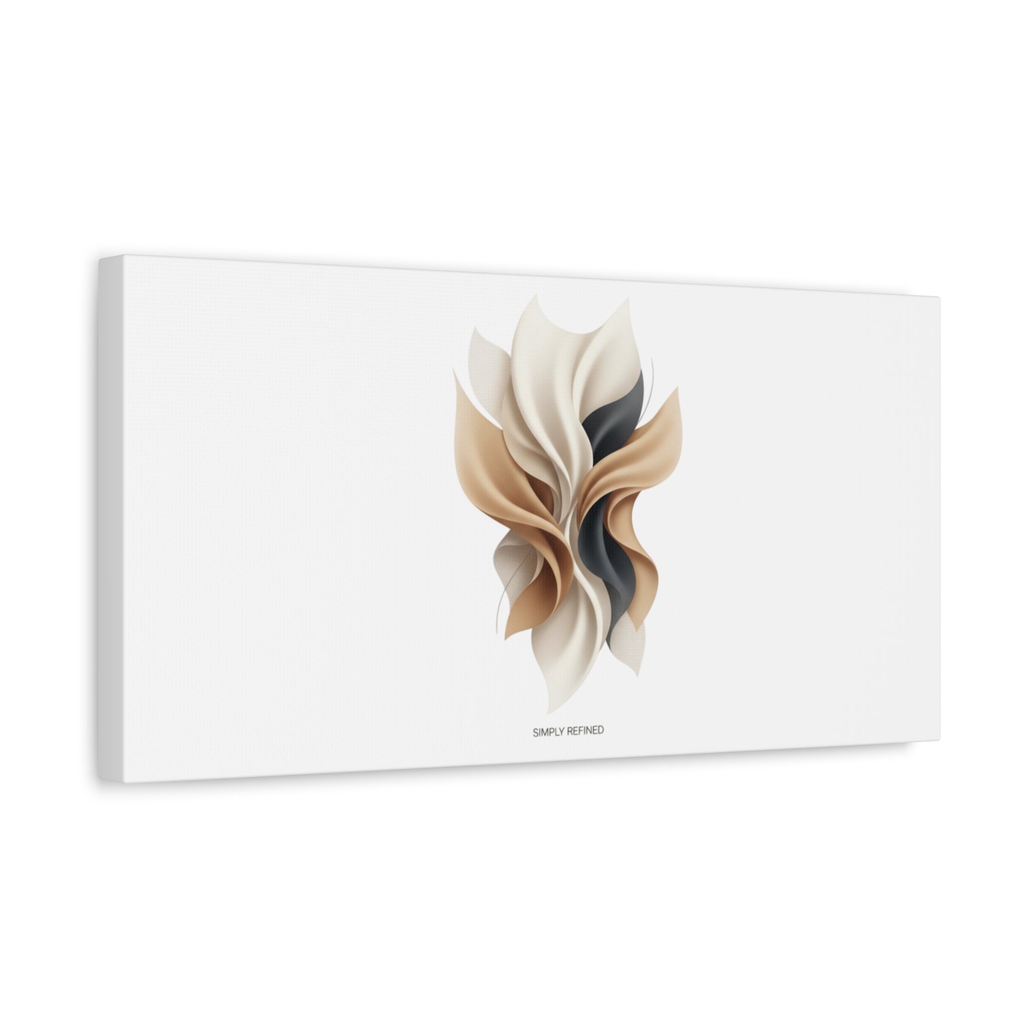 Neutral Abstract Bloom Canvas, Matte Stretched Canvas | Quiet Luxury, Minimalist Wall Art