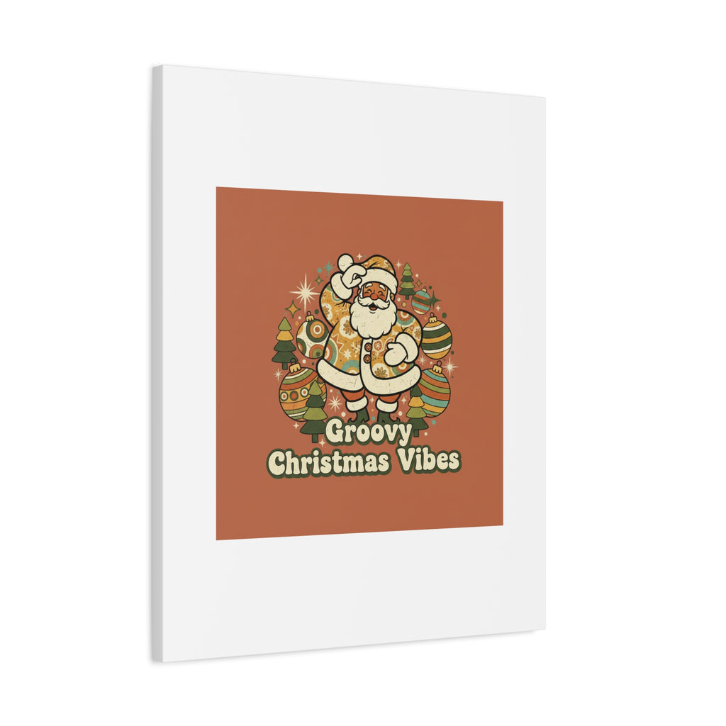 Groovy Christmas Vibes Canvas | 1970s Retro Holiday Art, Vintage Noel