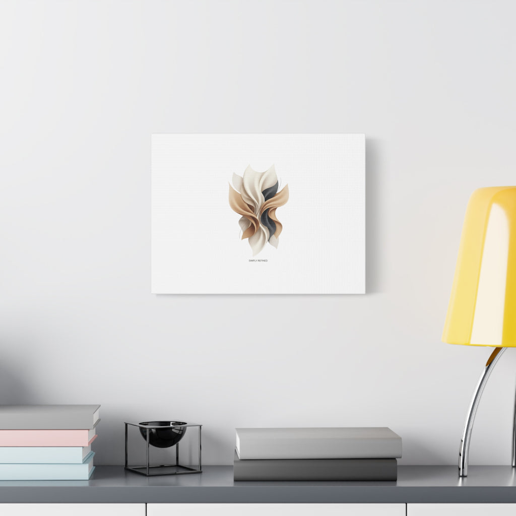 Neutral Abstract Bloom Canvas, Matte Stretched Canvas | Quiet Luxury, Minimalist Wall Art