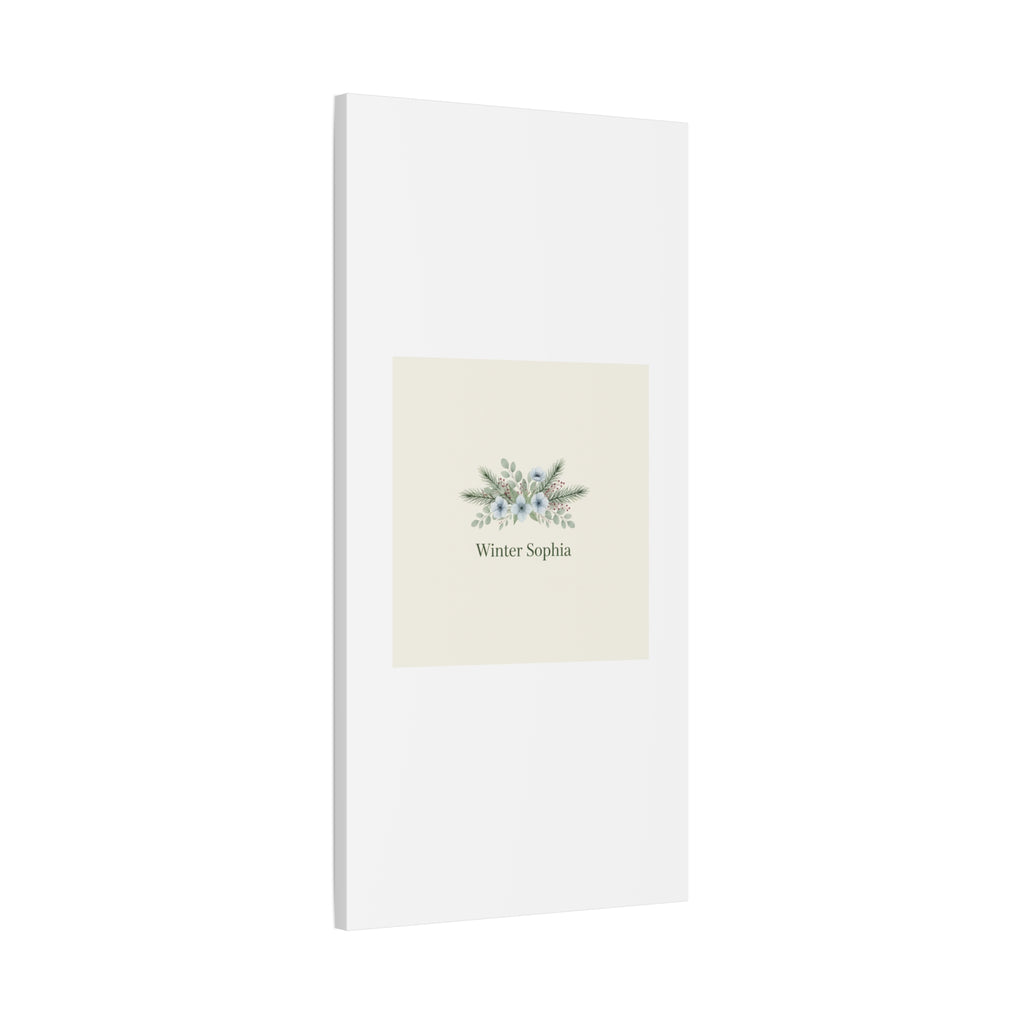 Winter floral wreath Canvas, pine branch botanical art | Minimal winter florals