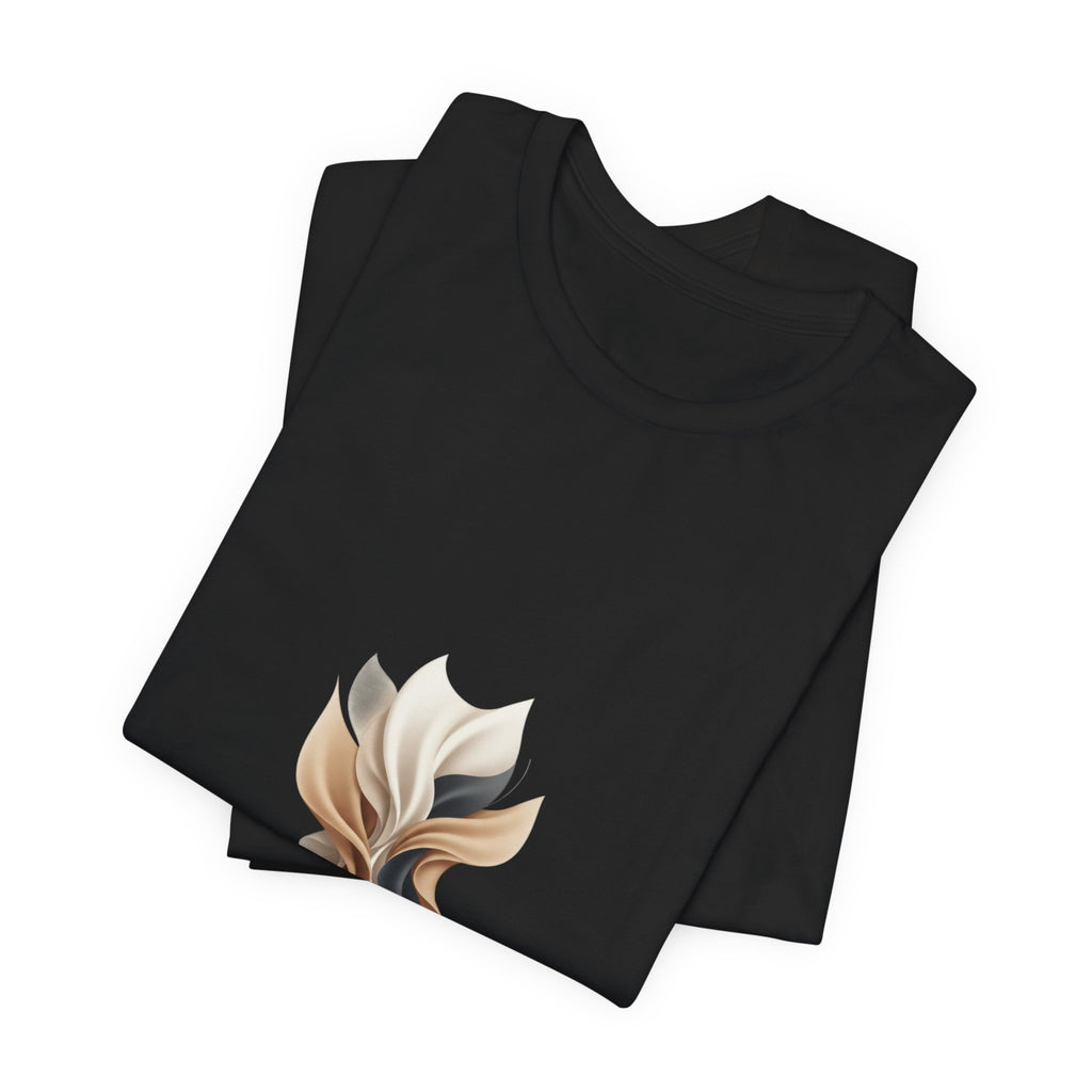Neutral Abstract Bloom Tee, minimalist logo shirt, premium basics