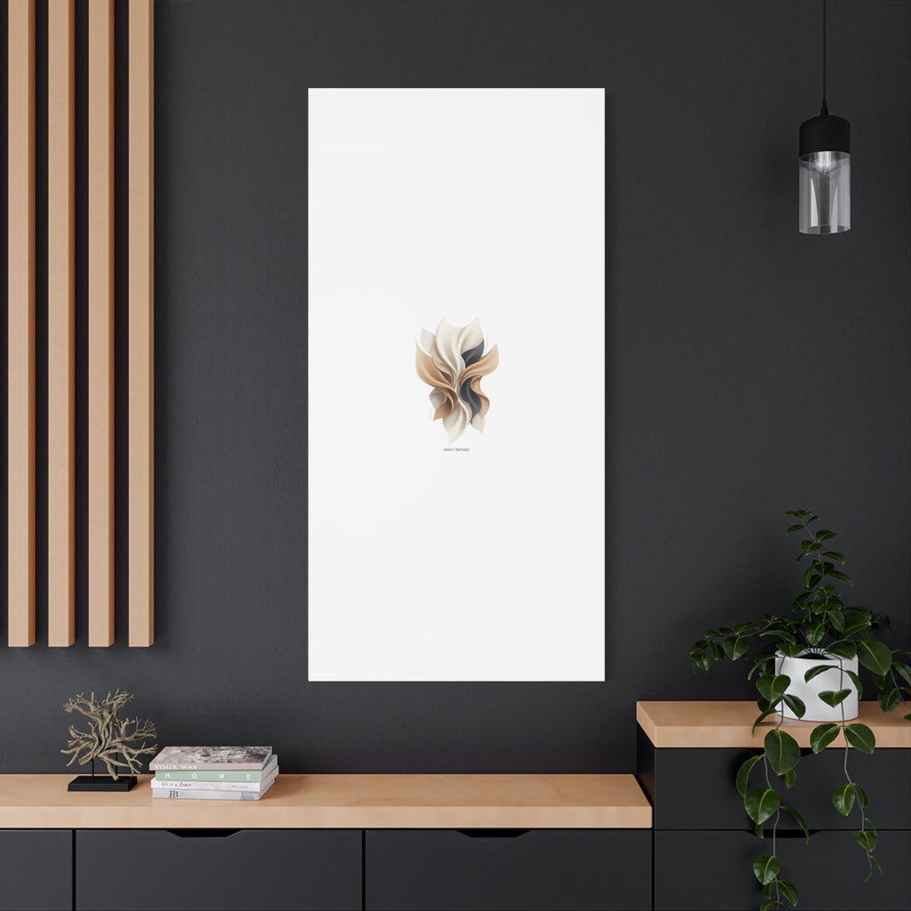Neutral Abstract Bloom Canvas, Matte Stretched Canvas | Quiet Luxury, Minimalist Wall Art