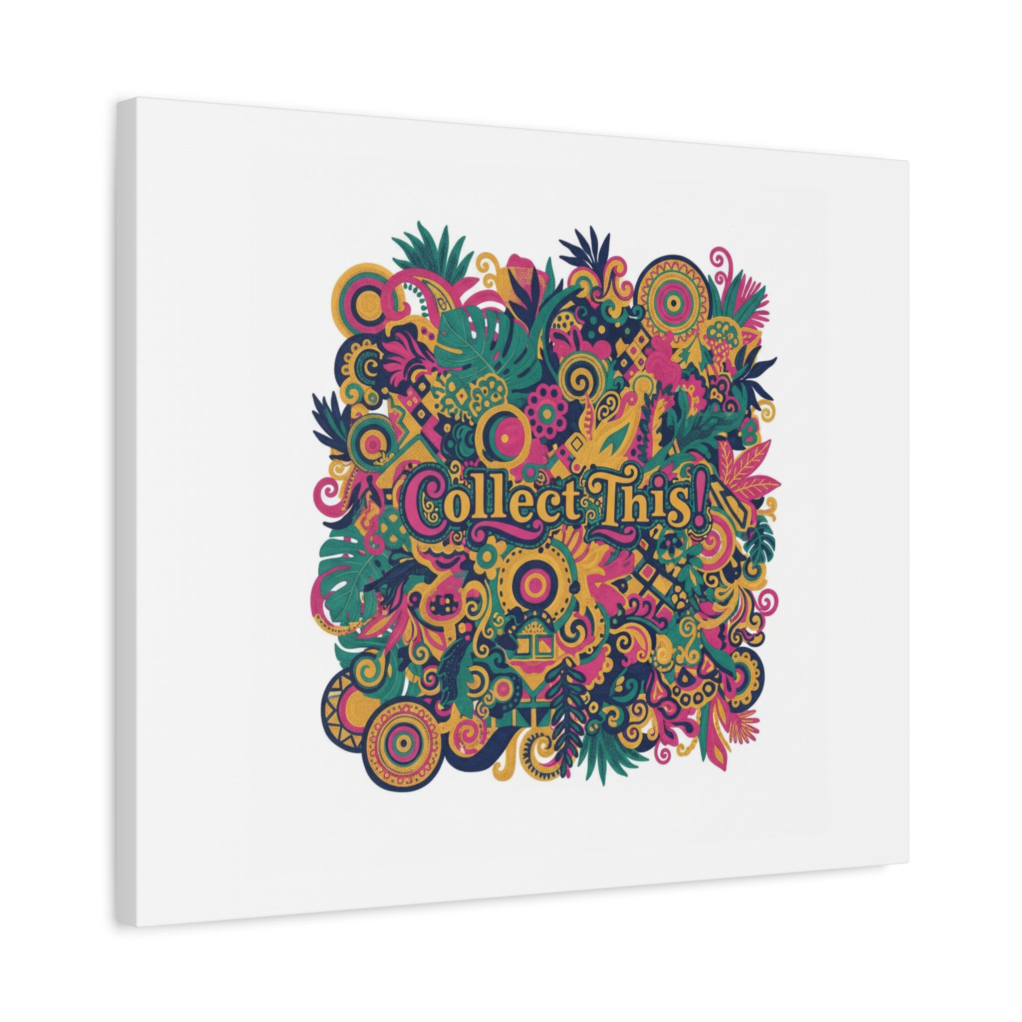 Collect This! Maximalist Floral Collage Canvas | Bold Boho Pattern, Colorful Ornament