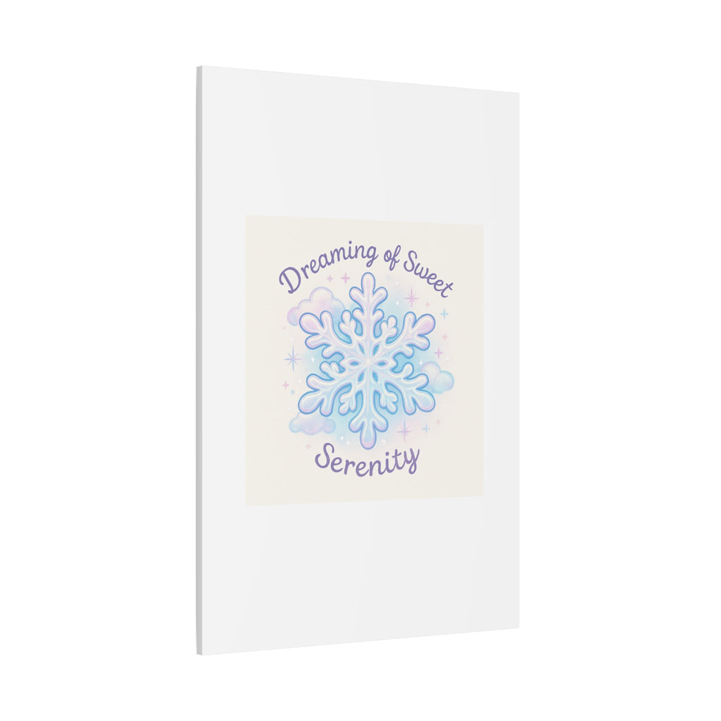 Canvas Wall Art - "Dreaming of Sweet Serenity" Snowflake Illustration