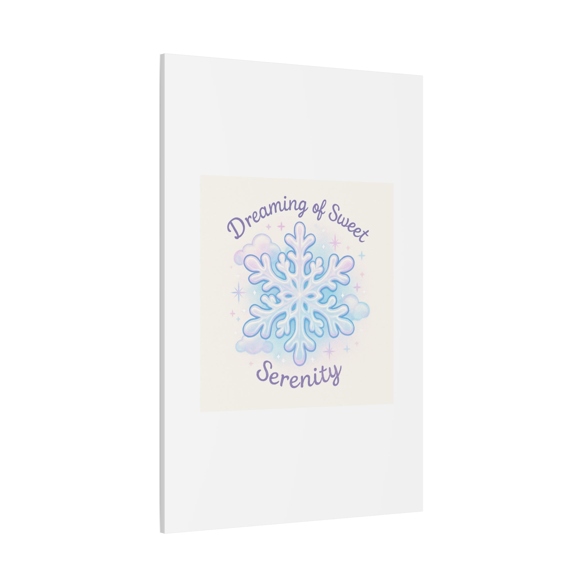 Canvas Wall Art - "Dreaming of Sweet Serenity" Snowflake Illustration