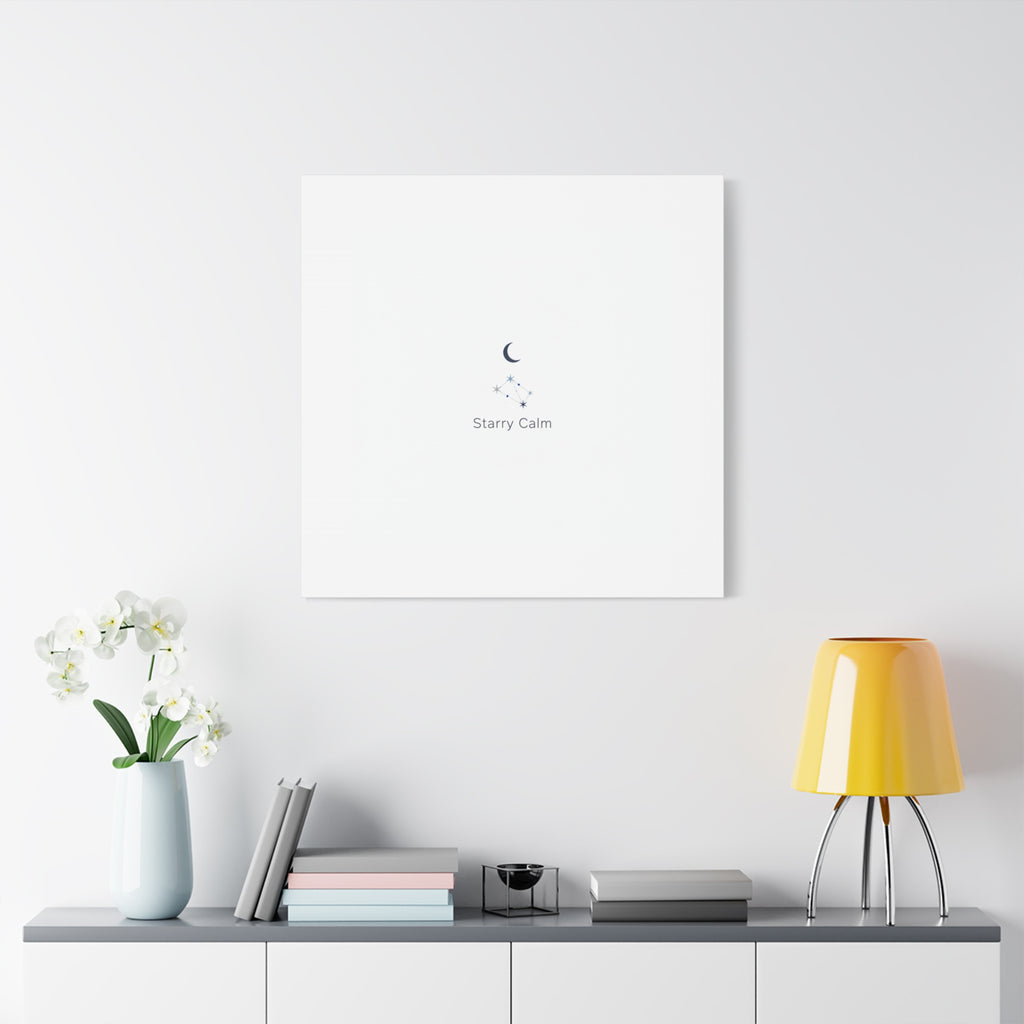 Starry Calm Moon & Constellation Canvas, minimal astrology art print