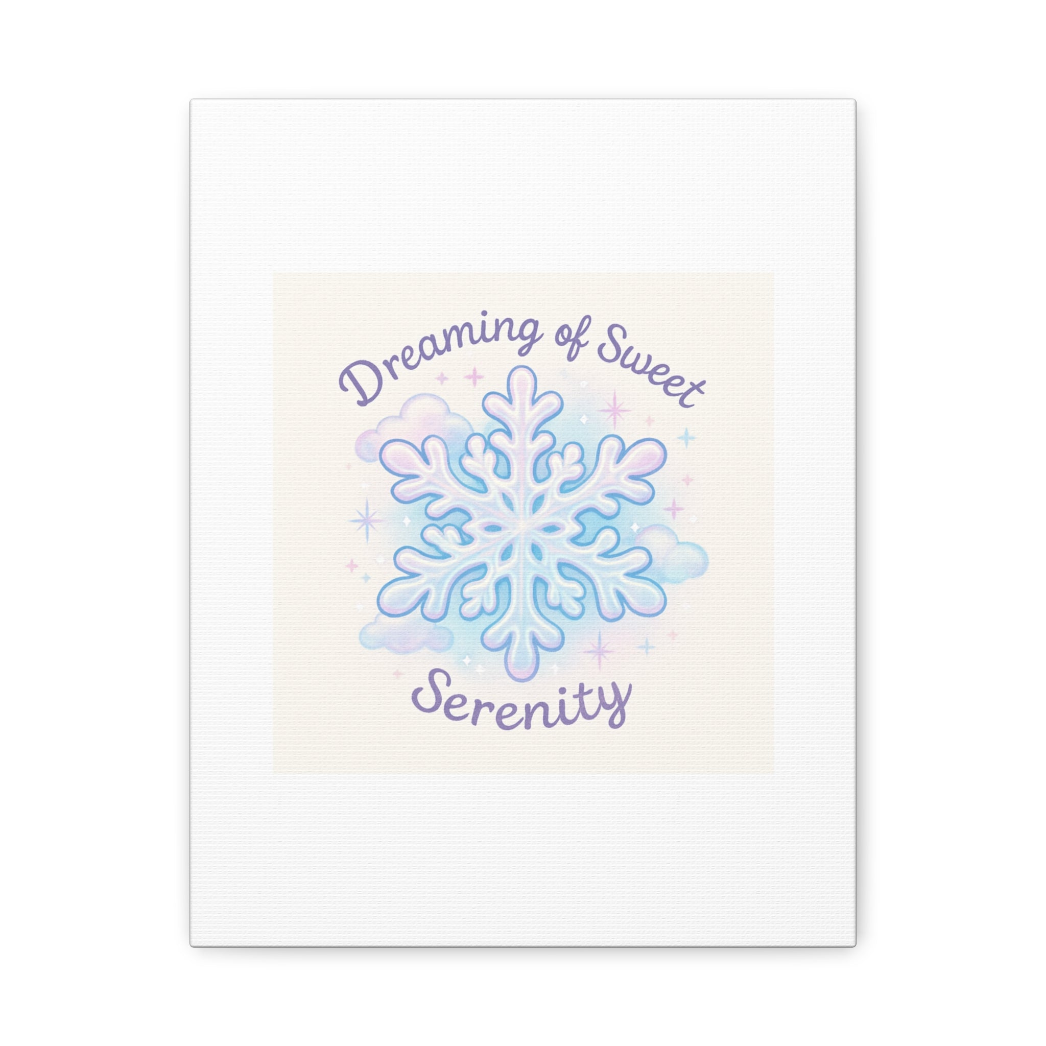 Canvas Wall Art - "Dreaming of Sweet Serenity" Snowflake Illustration