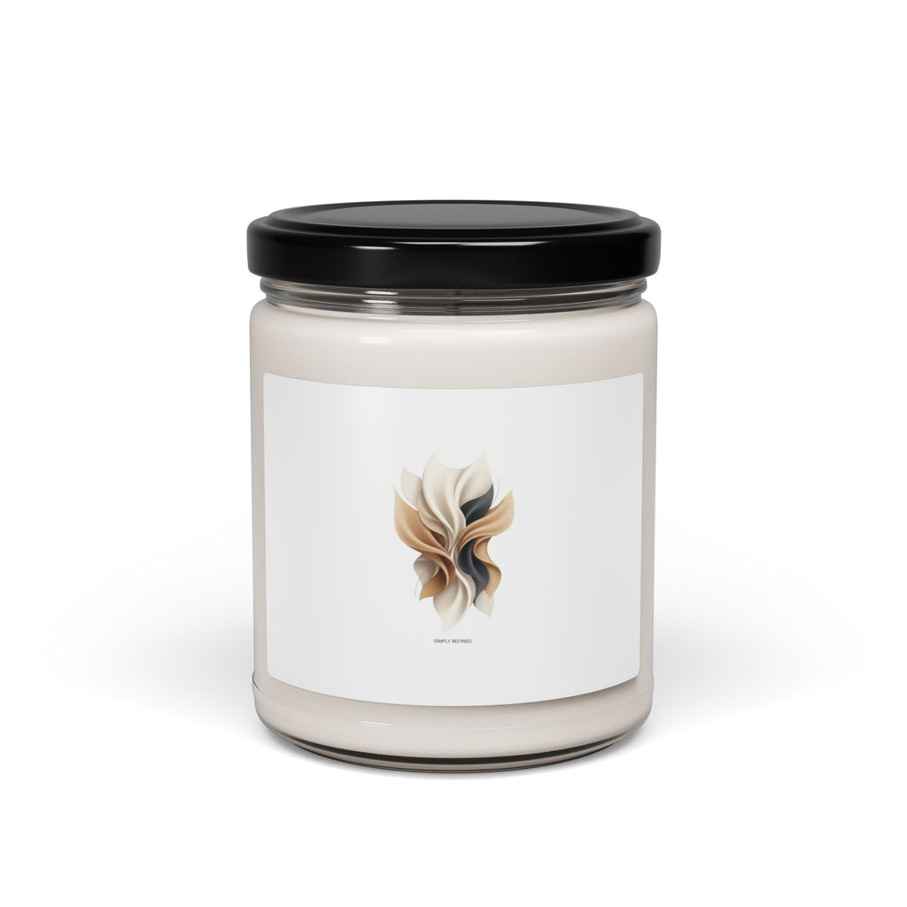 Neutral Abstract Bloom Candle, Soy Jar | Quiet Luxury, Minimal Home