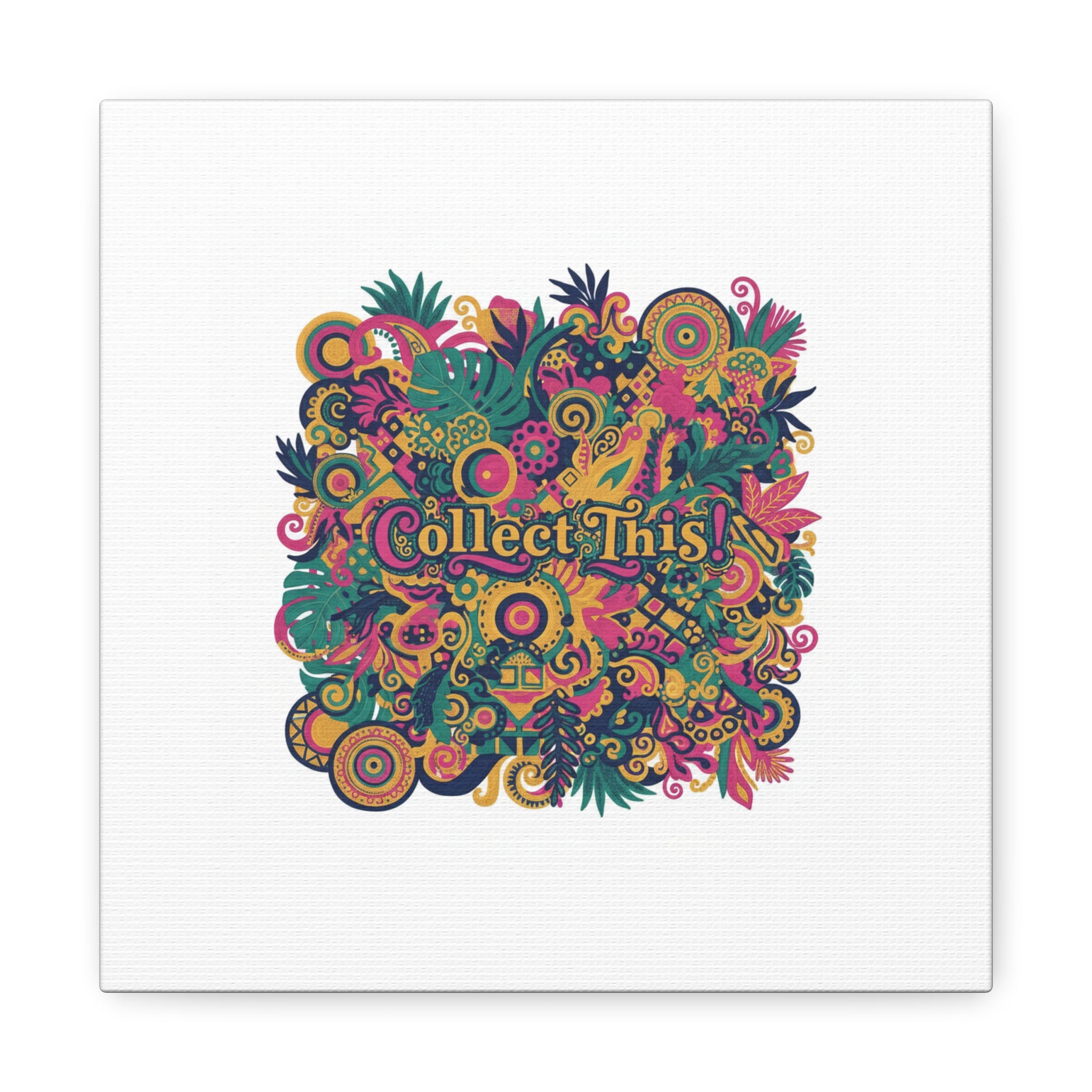 Collect This! Maximalist Floral Collage Canvas | Bold Boho Pattern, Colorful Ornament