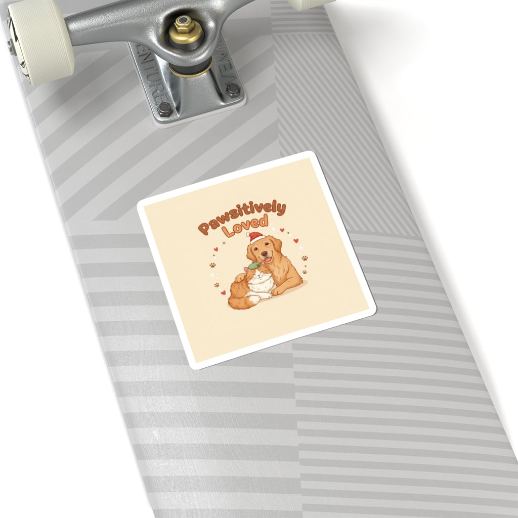 Pawsitively Loved Sticker | Senior Dog Holiday, Paw Print Rescue Theme
