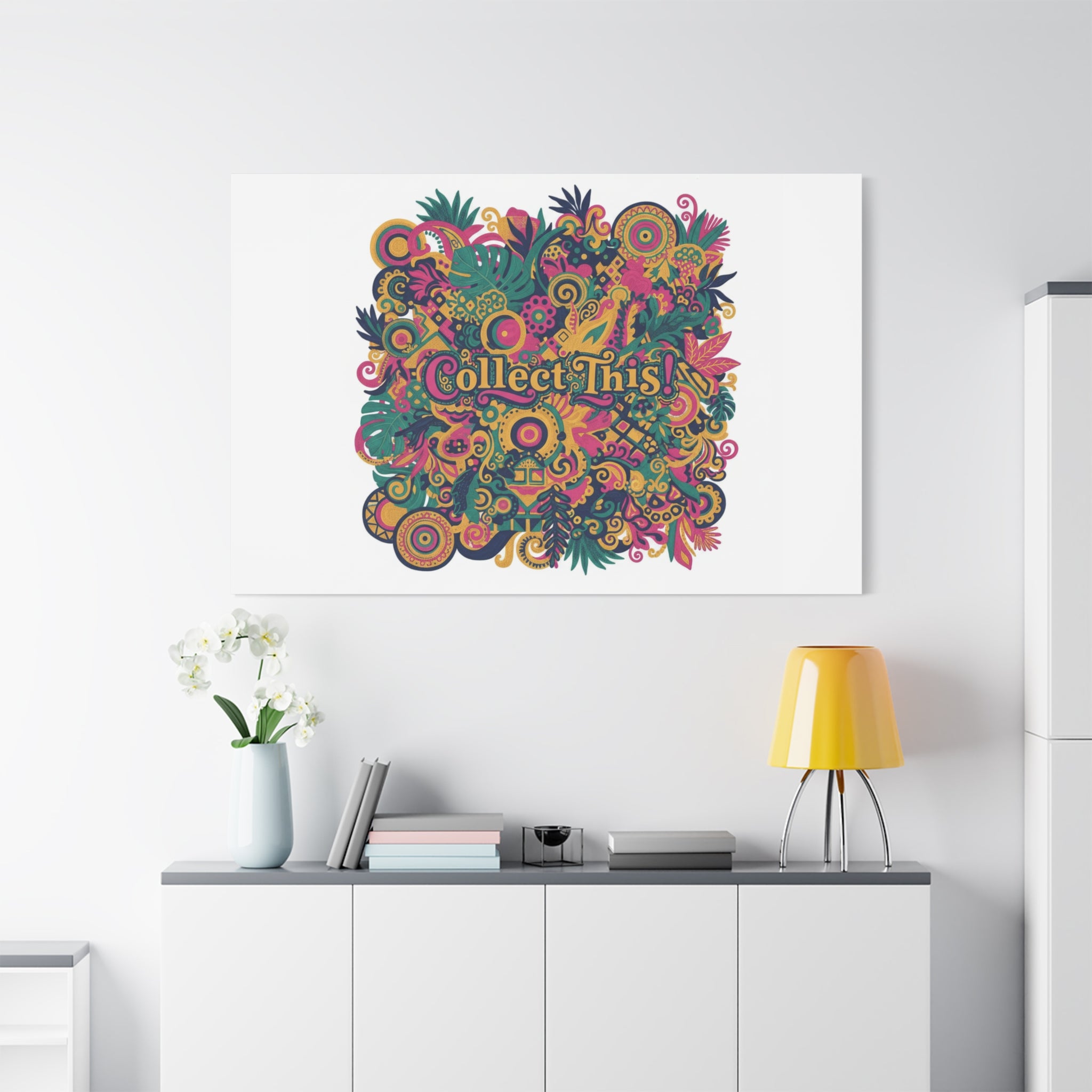 Collect This! Maximalist Floral Collage Canvas | Bold Boho Pattern, Colorful Ornament