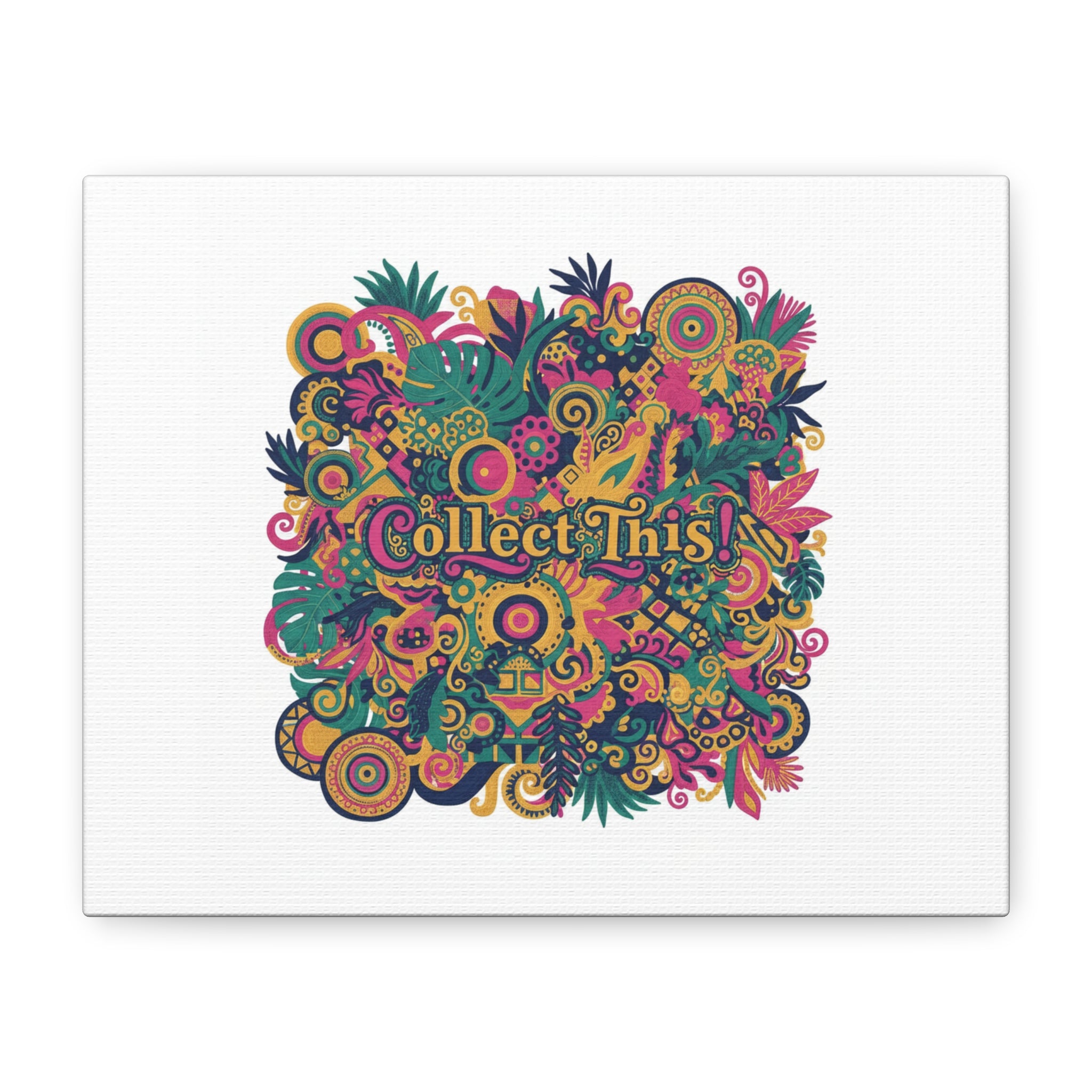 Collect This! Maximalist Floral Collage Canvas | Bold Boho Pattern, Colorful Ornament