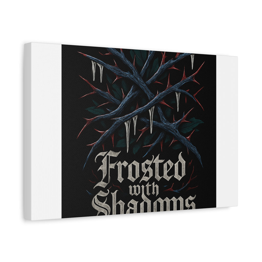 Frosted With Shadows Canvas Art — Gothic Winter Icicle Wall Decor