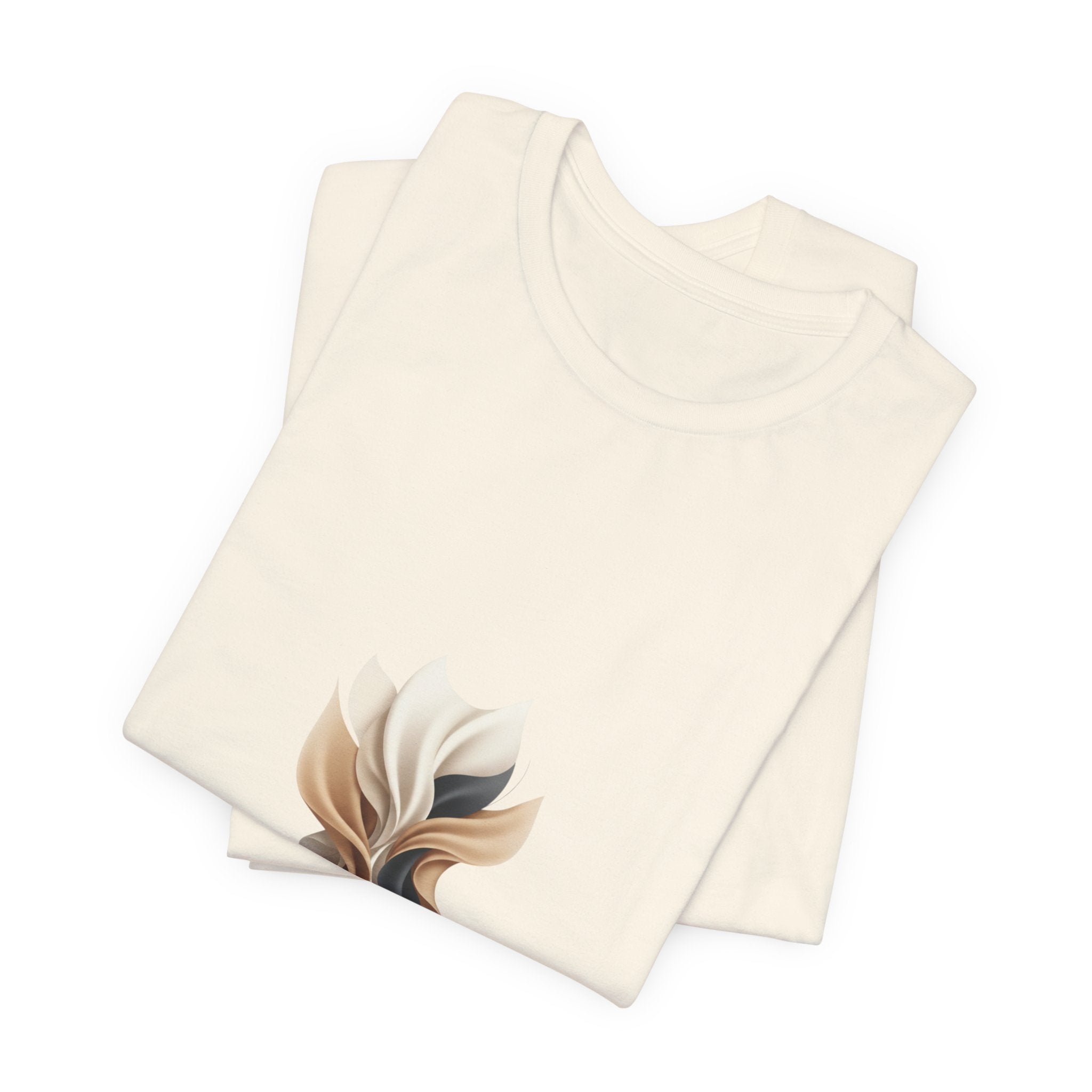 Neutral Abstract Bloom Tee, minimalist logo shirt, premium basics