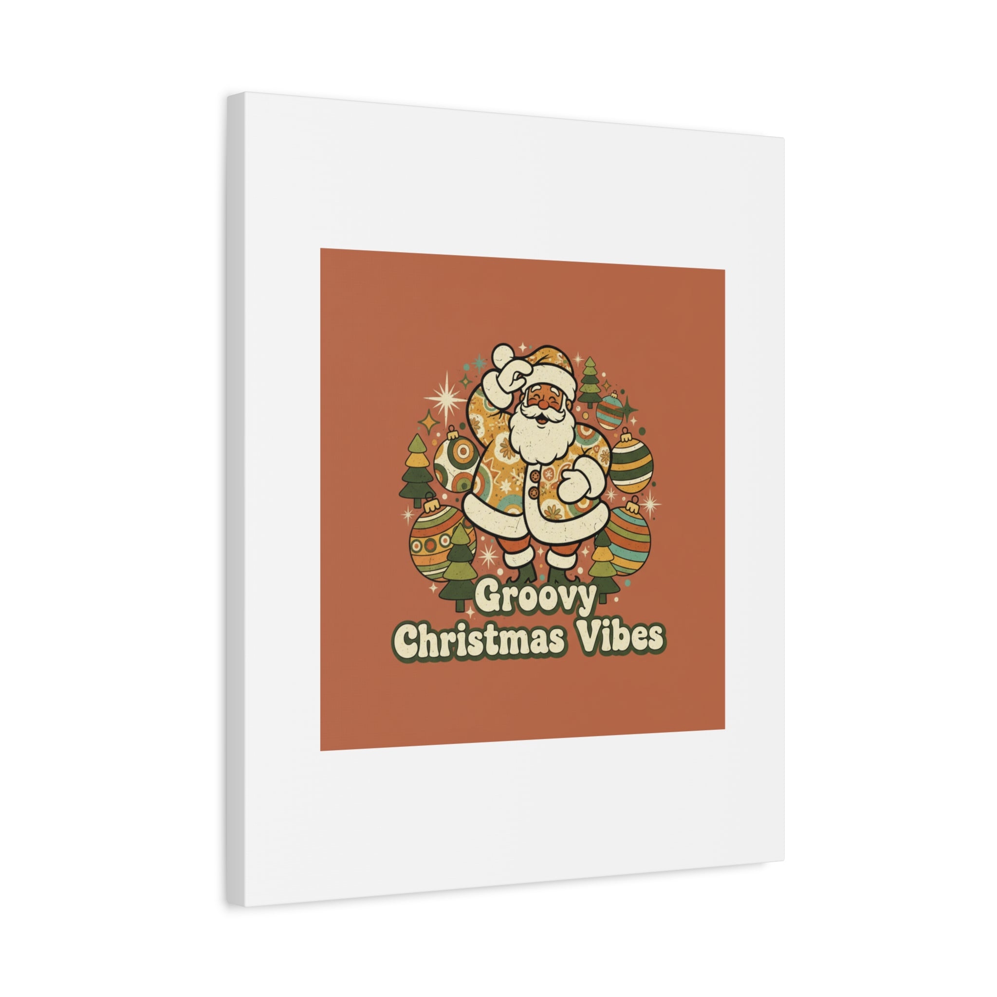 Groovy Christmas Vibes Canvas | 1970s Retro Holiday Art, Vintage Noel