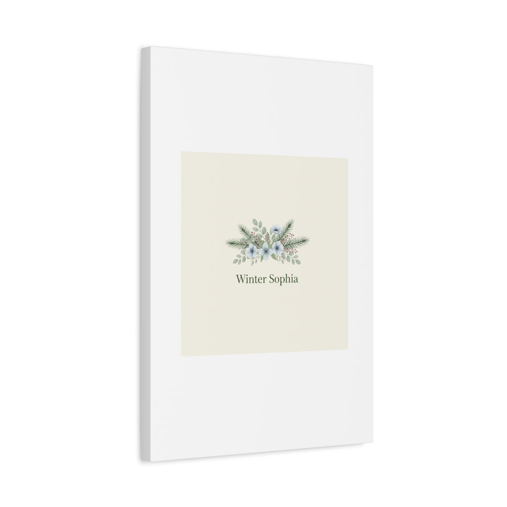 Winter floral wreath Canvas, pine branch botanical art | Minimal winter florals