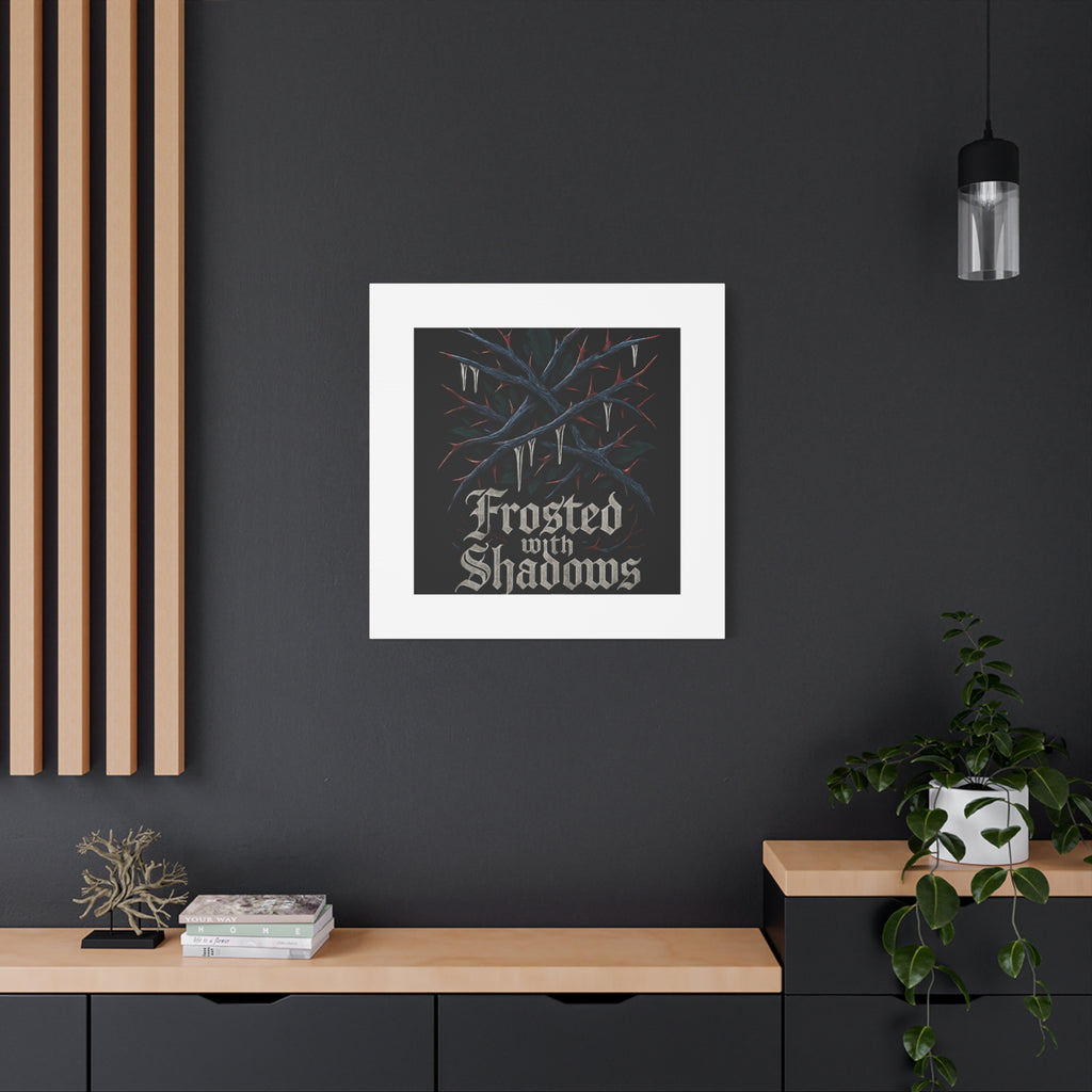 Frosted With Shadows Canvas Art — Gothic Winter Icicle Wall Decor