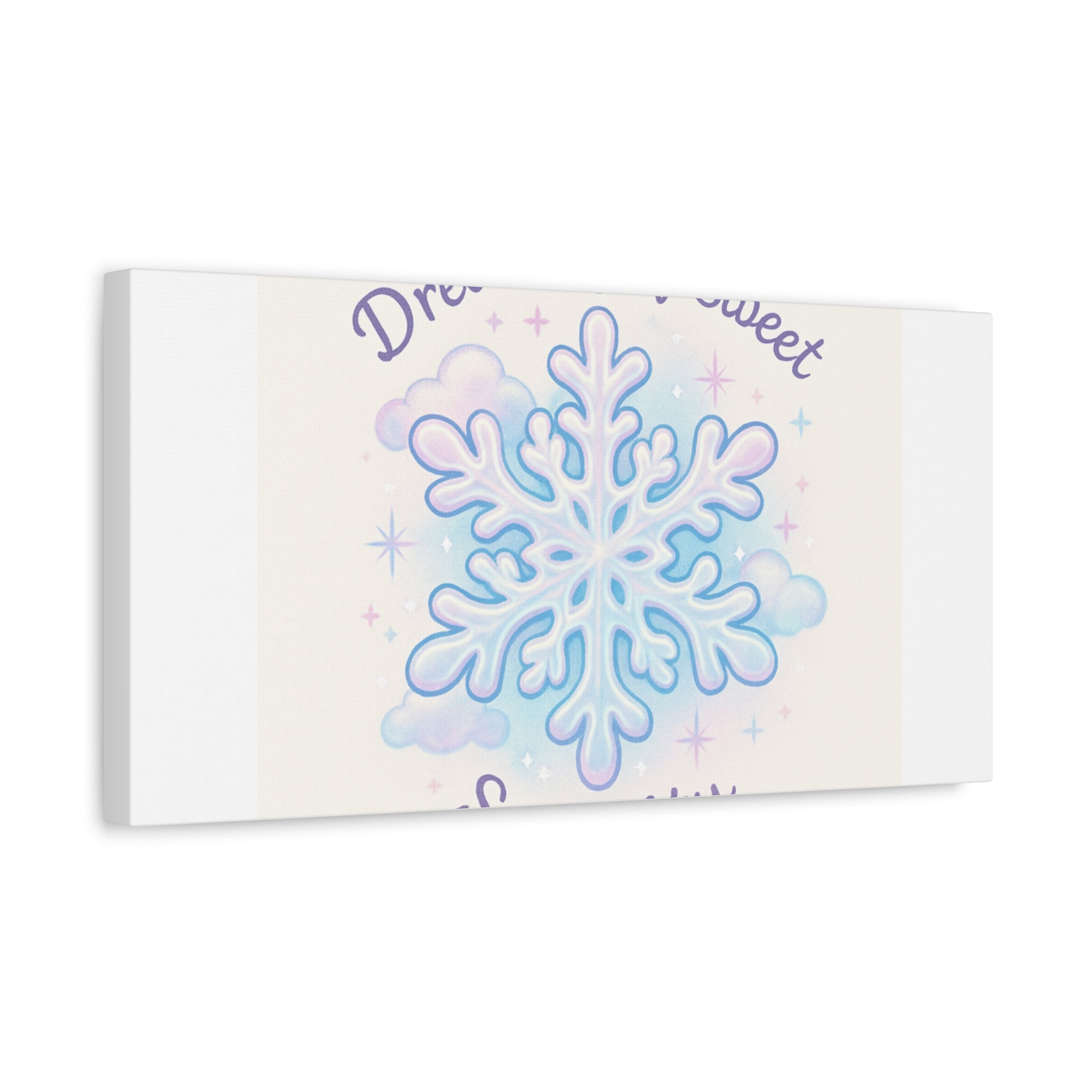 Canvas Wall Art - "Dreaming of Sweet Serenity" Snowflake Illustration
