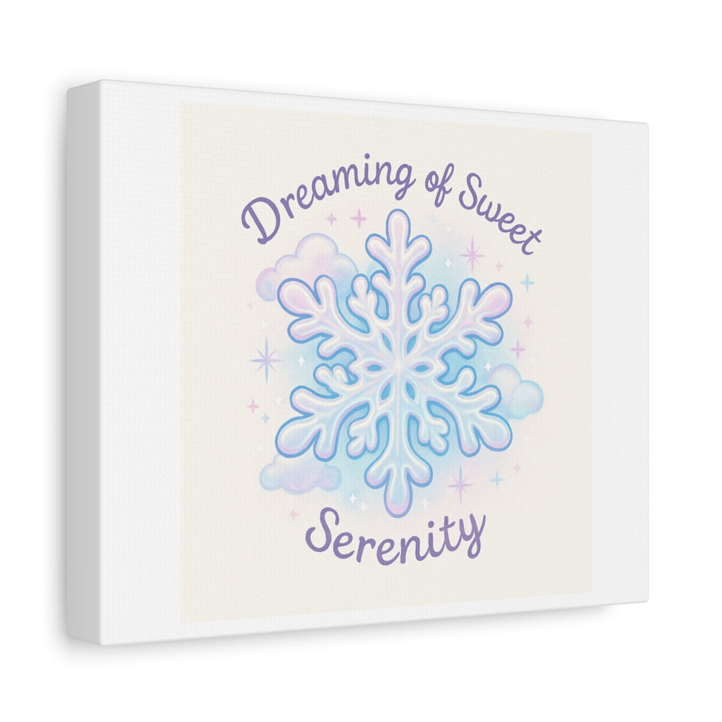 Canvas Wall Art - "Dreaming of Sweet Serenity" Snowflake Illustration