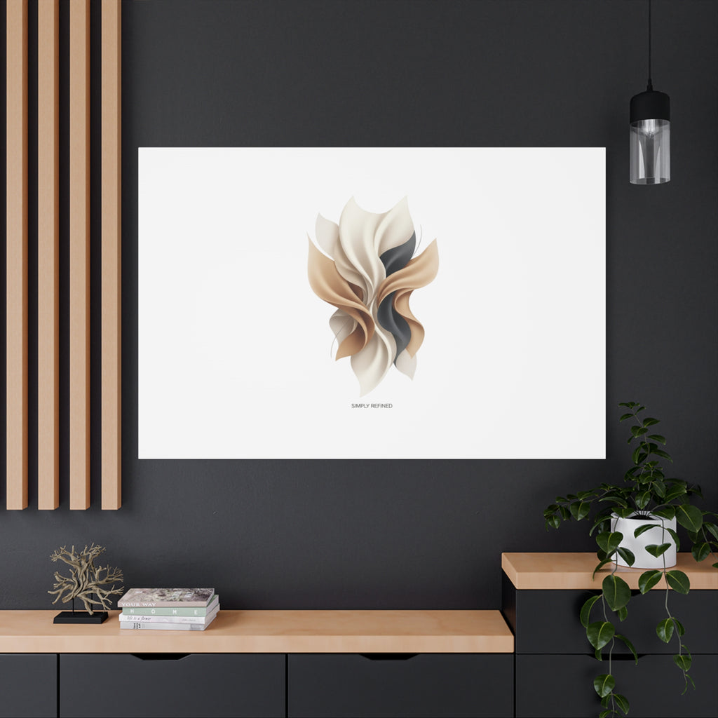Neutral Abstract Bloom Canvas, Matte Stretched Canvas | Quiet Luxury, Minimalist Wall Art